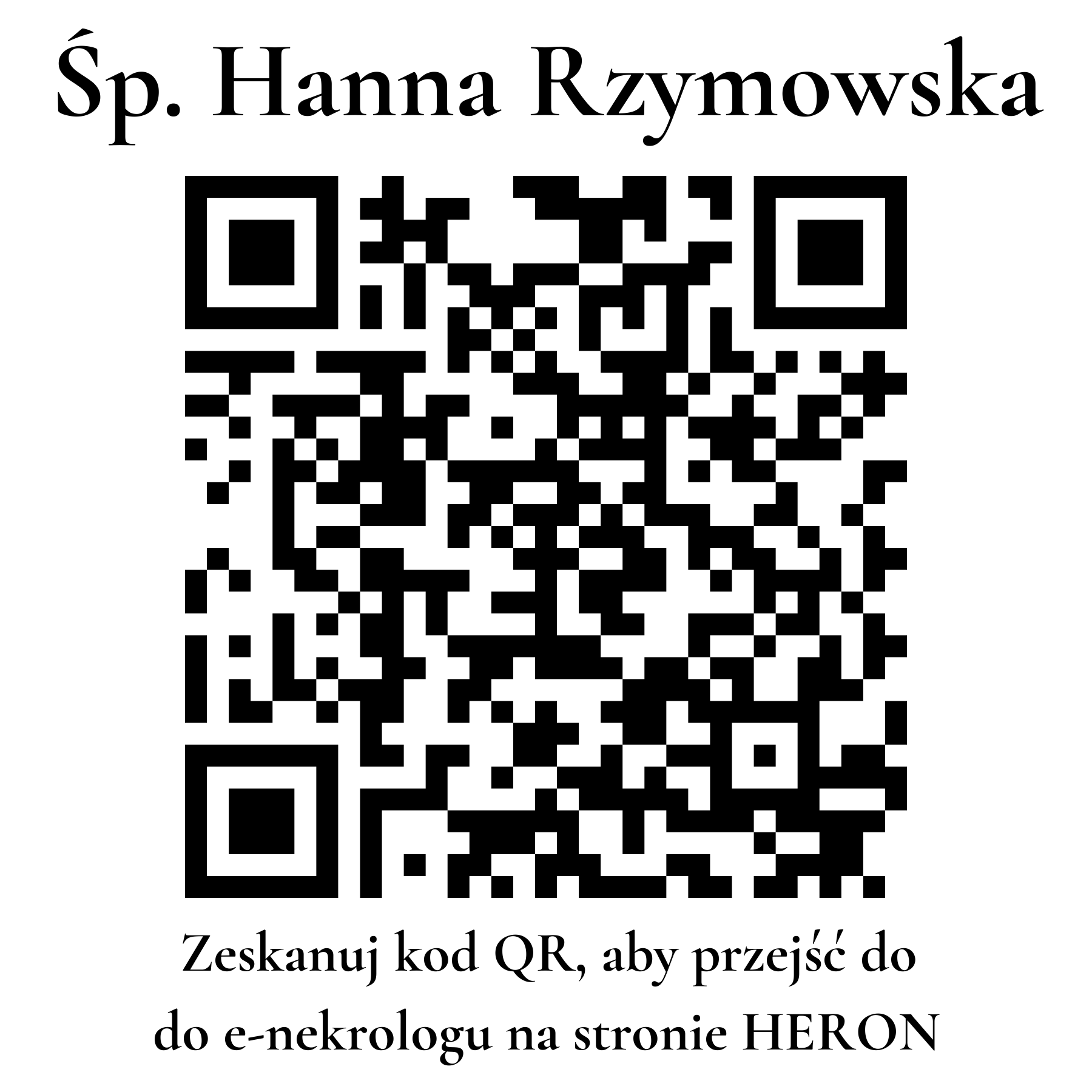 Kod QR do nekrologu Hanna Rzymowska