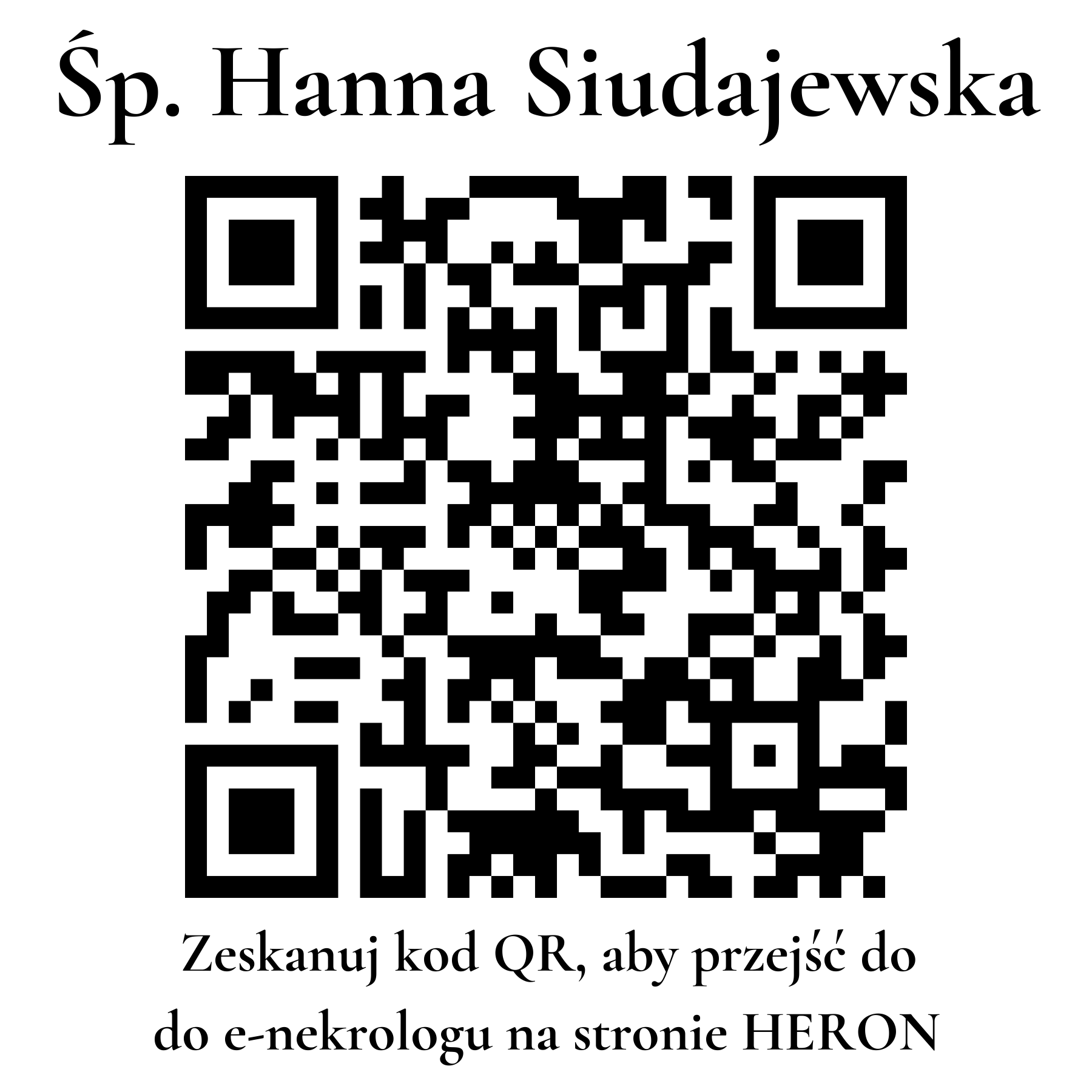 Kod QR do nekrologu Hanna Siudajewska