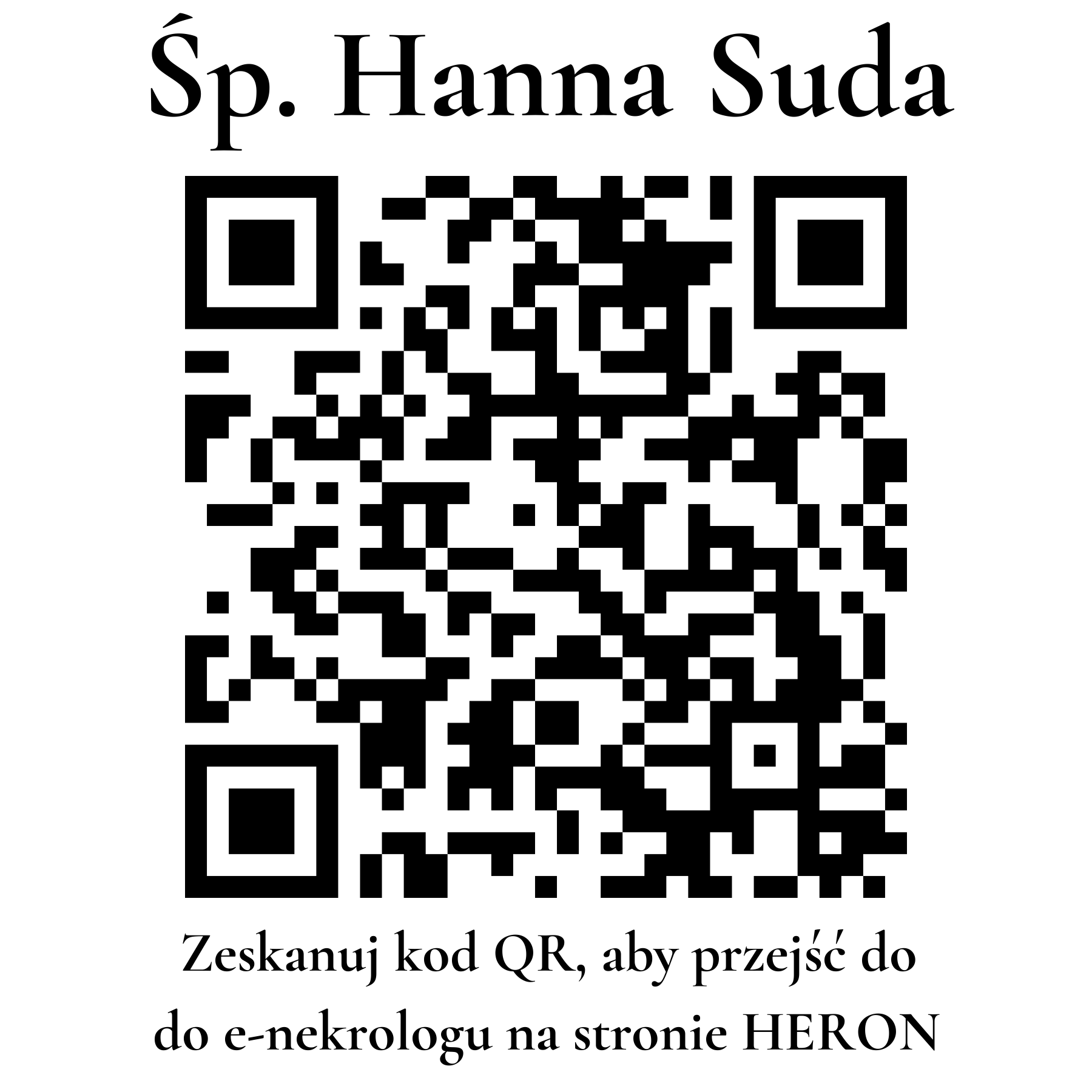 Kod QR do nekrologu Hanna Suda Kod QR do nekrologu Hanna Suda