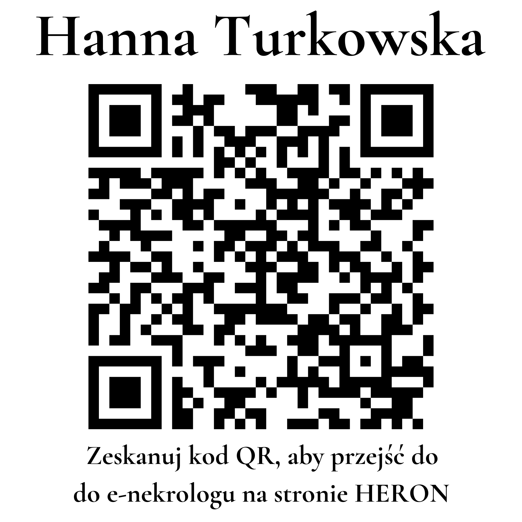 Kod QR do nekrologu Hanna Turkowska