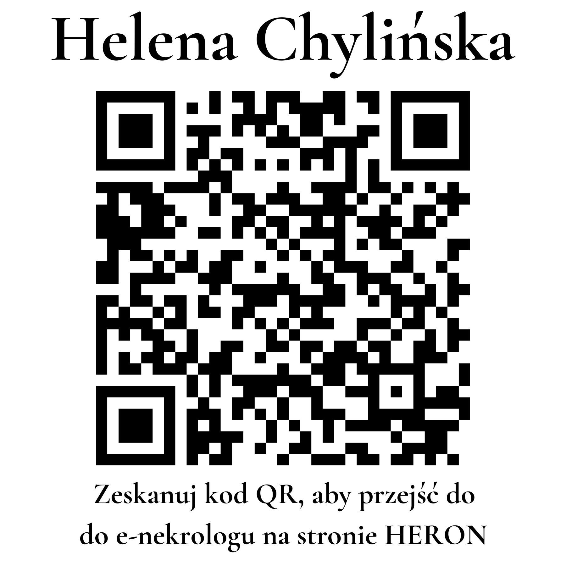 Kod QR do nekrologu Helena Chylińska