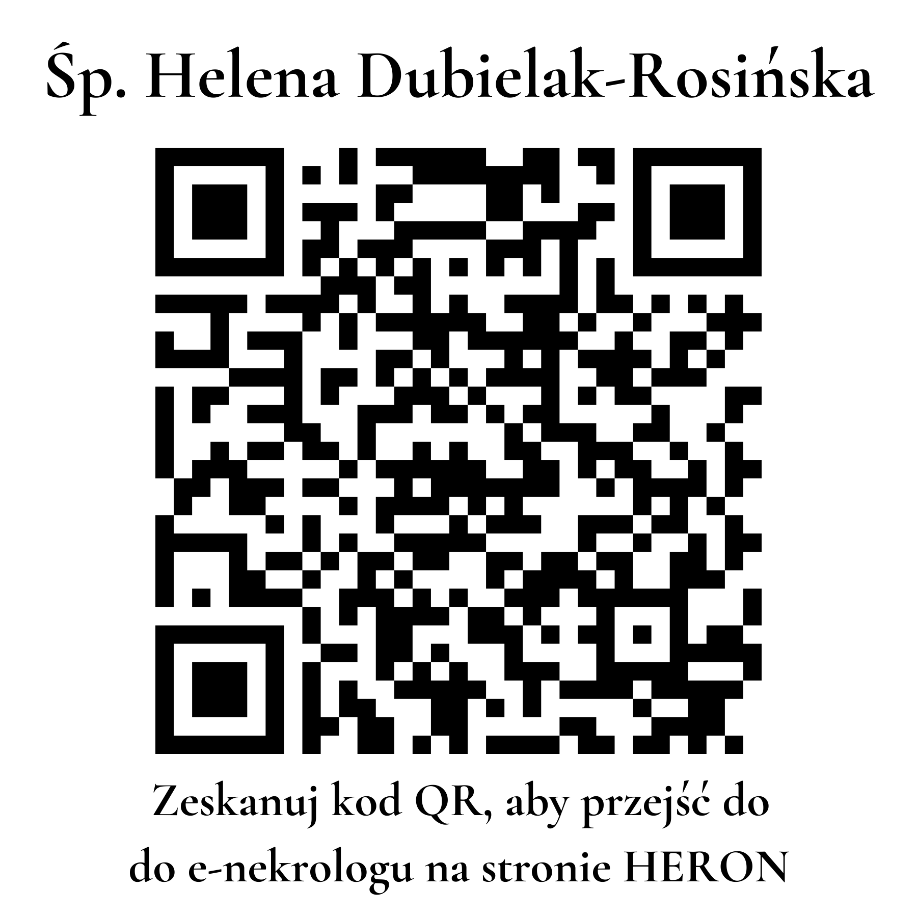 Kod QR do nekrologu Helena Dubielak-Rosińska Kod QR do nekrologu Helena Dubielak-Rosińska