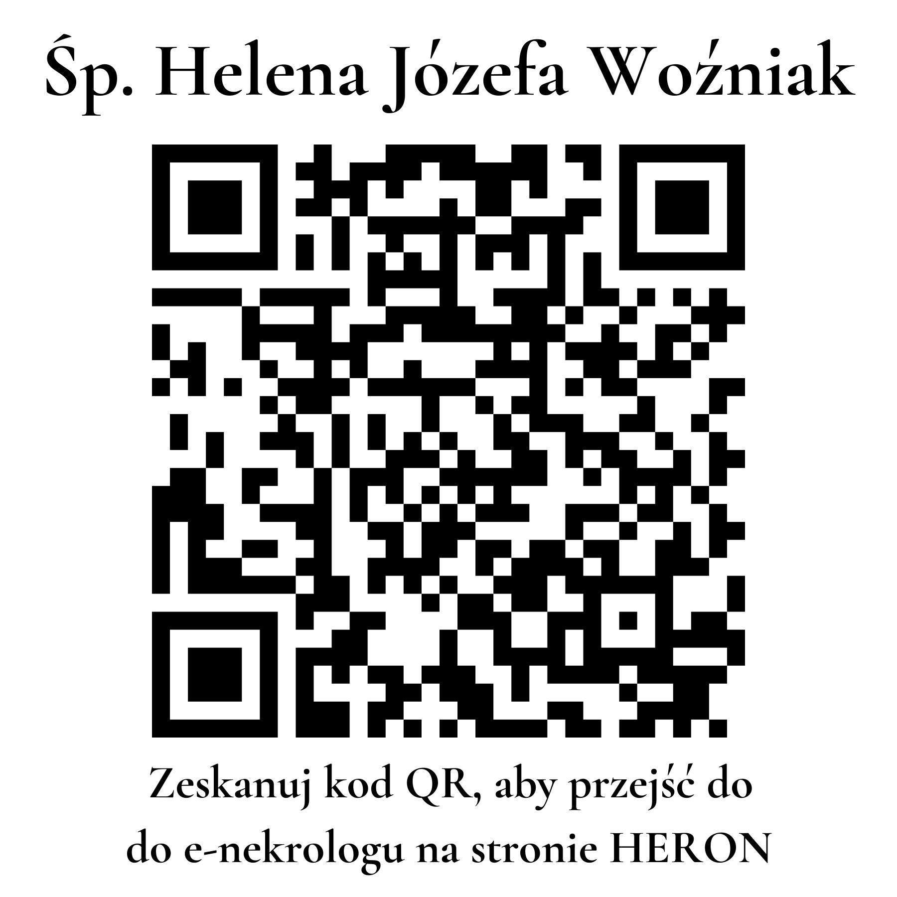 Kod QR do nekrologu Helena Józefa Woźniak Kod QR do nekrologu Helena Józefa Woźniak