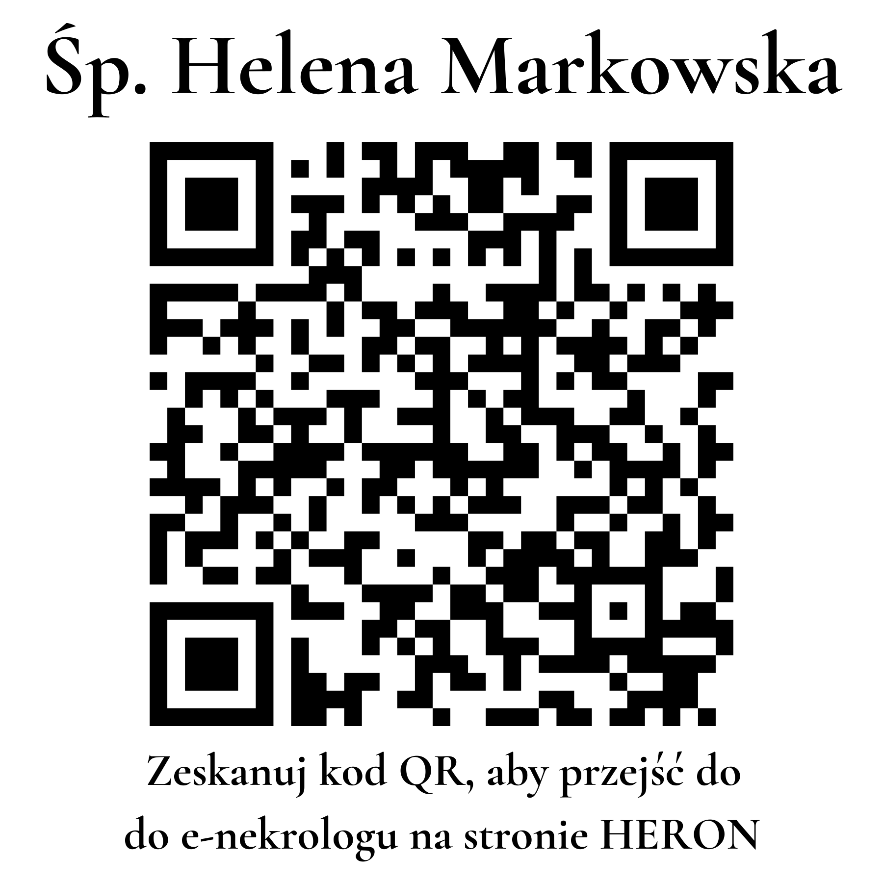 Kod QR do nekrologu Helena Markowska