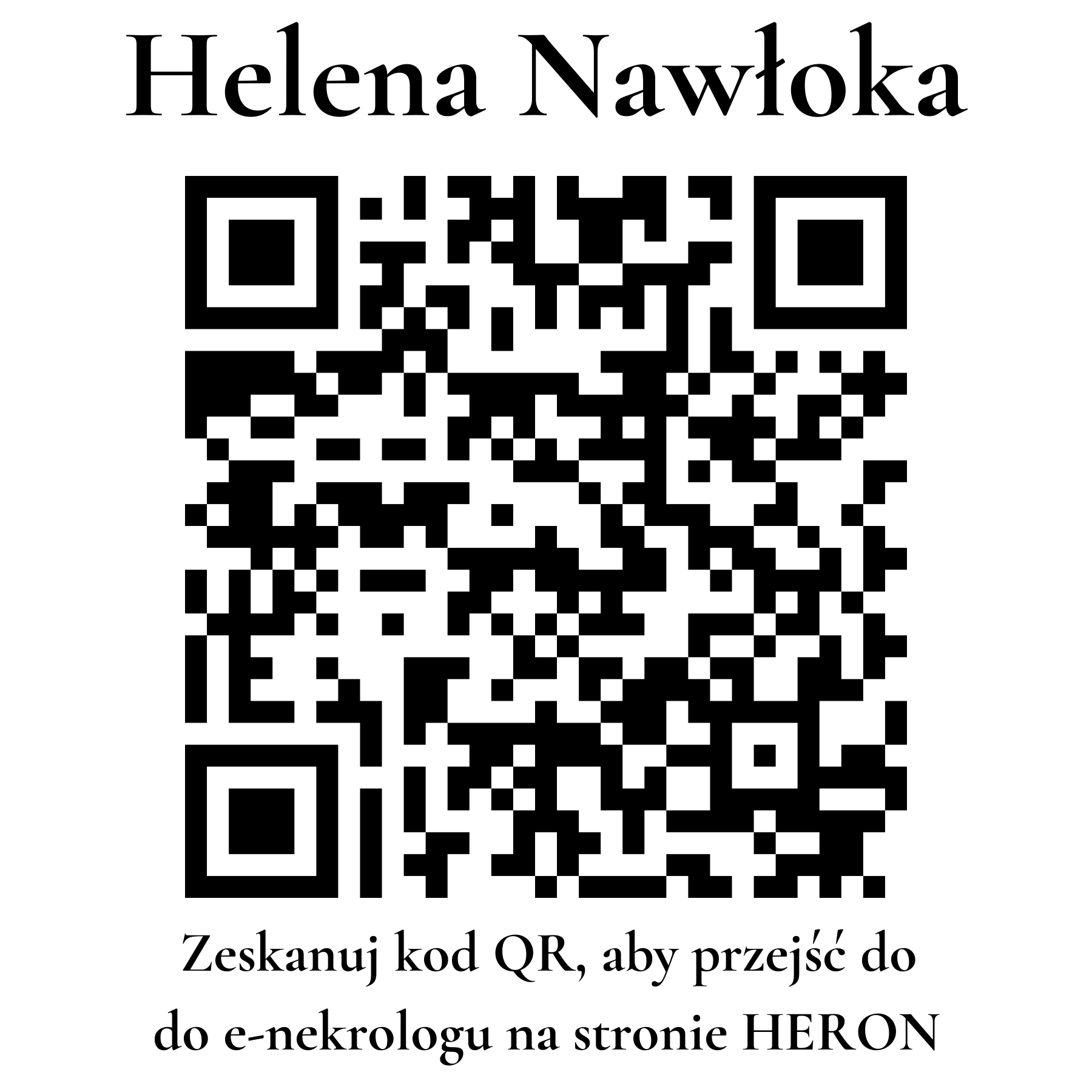 Kod QR do nekrologu Helena Nawłoka