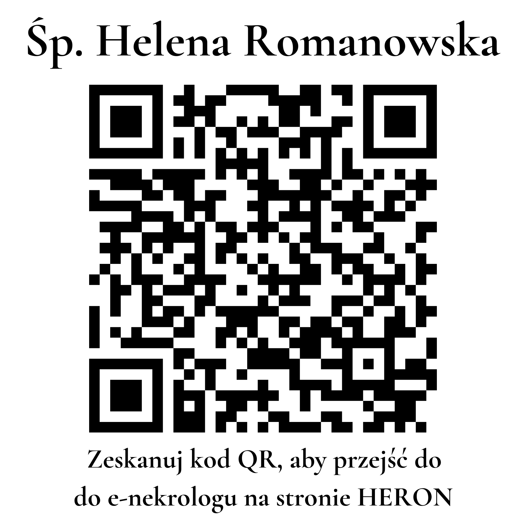 Kod QR do nekrologu Helena Romanowska