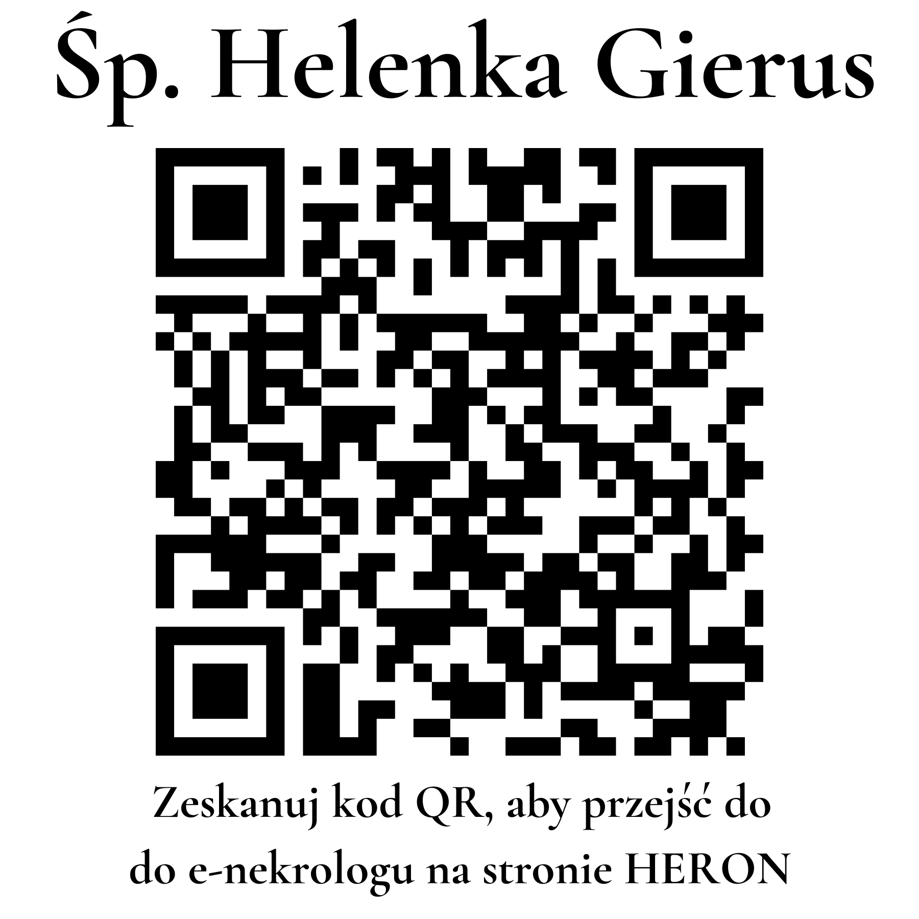 Kod QR do nekrologu Helenka Gierus Kod QR do nekrologu Helenka Gierus