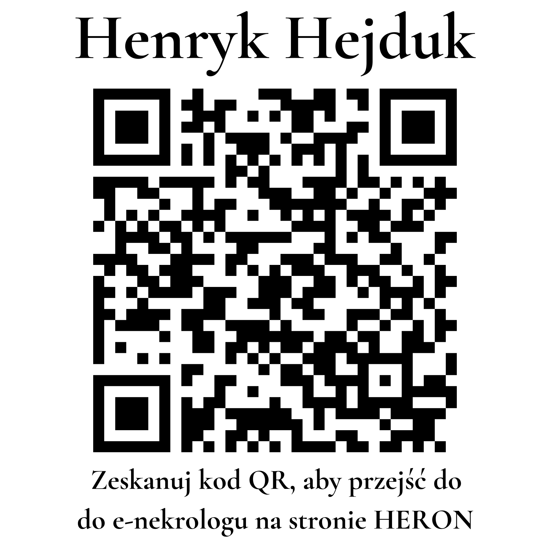 Kod QR do nekrologu Henryk Hejduk