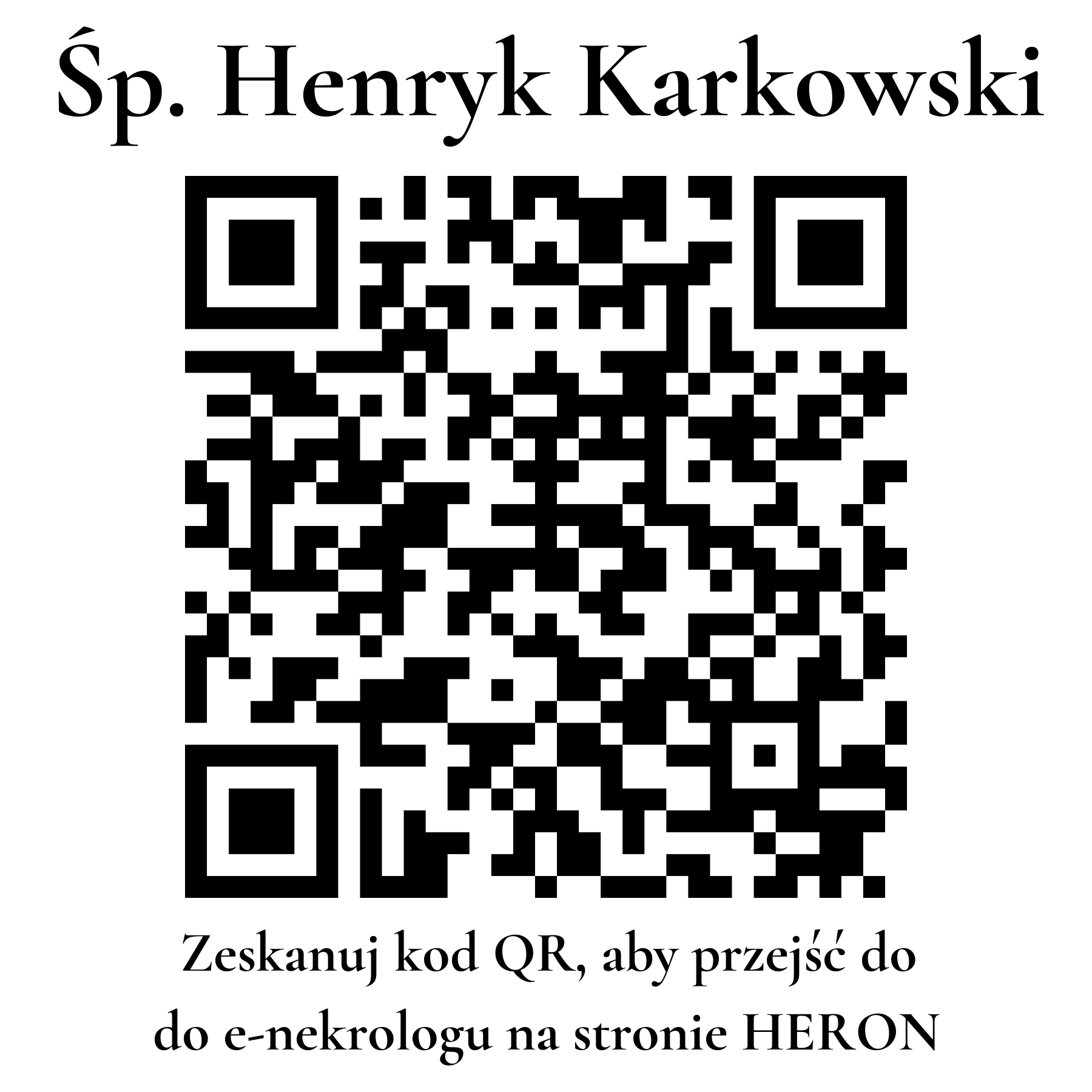 Kod QR do nekrologu Henryk Karkowski Kod QR do nekrologu Henryk Karkowski