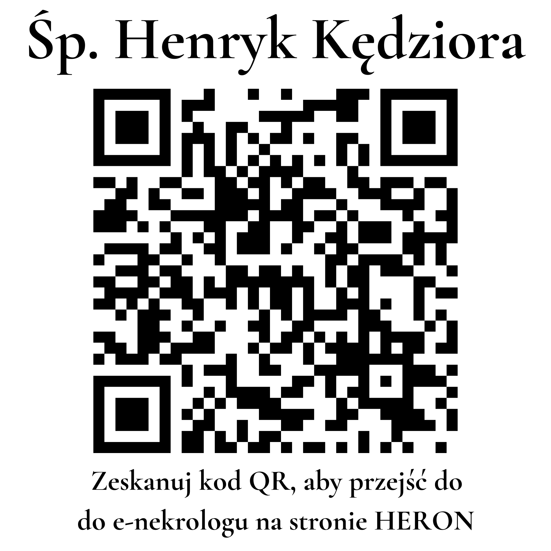 Kod QR do nekrologu Henryk Kędziora