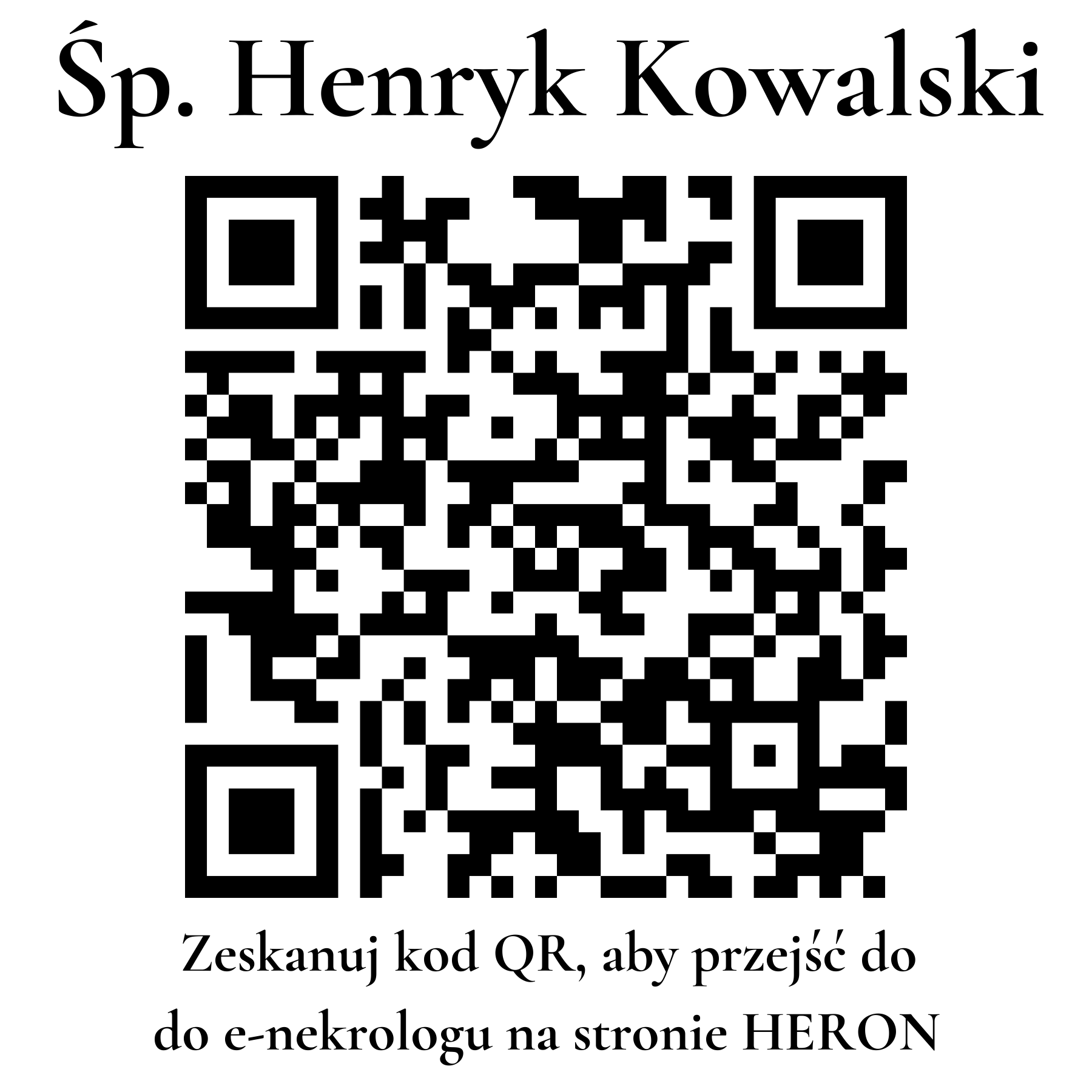 Kod QR do nekrologu Henryk Kowalski