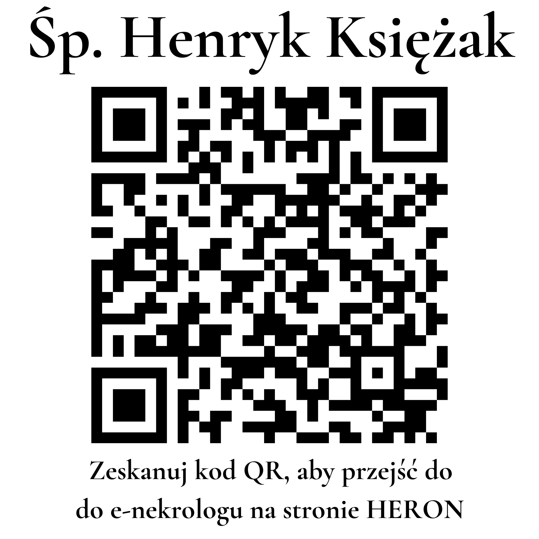 Kod QR do nekrologu Henryk Księżak Kod QR do nekrologu Henryk Księżak