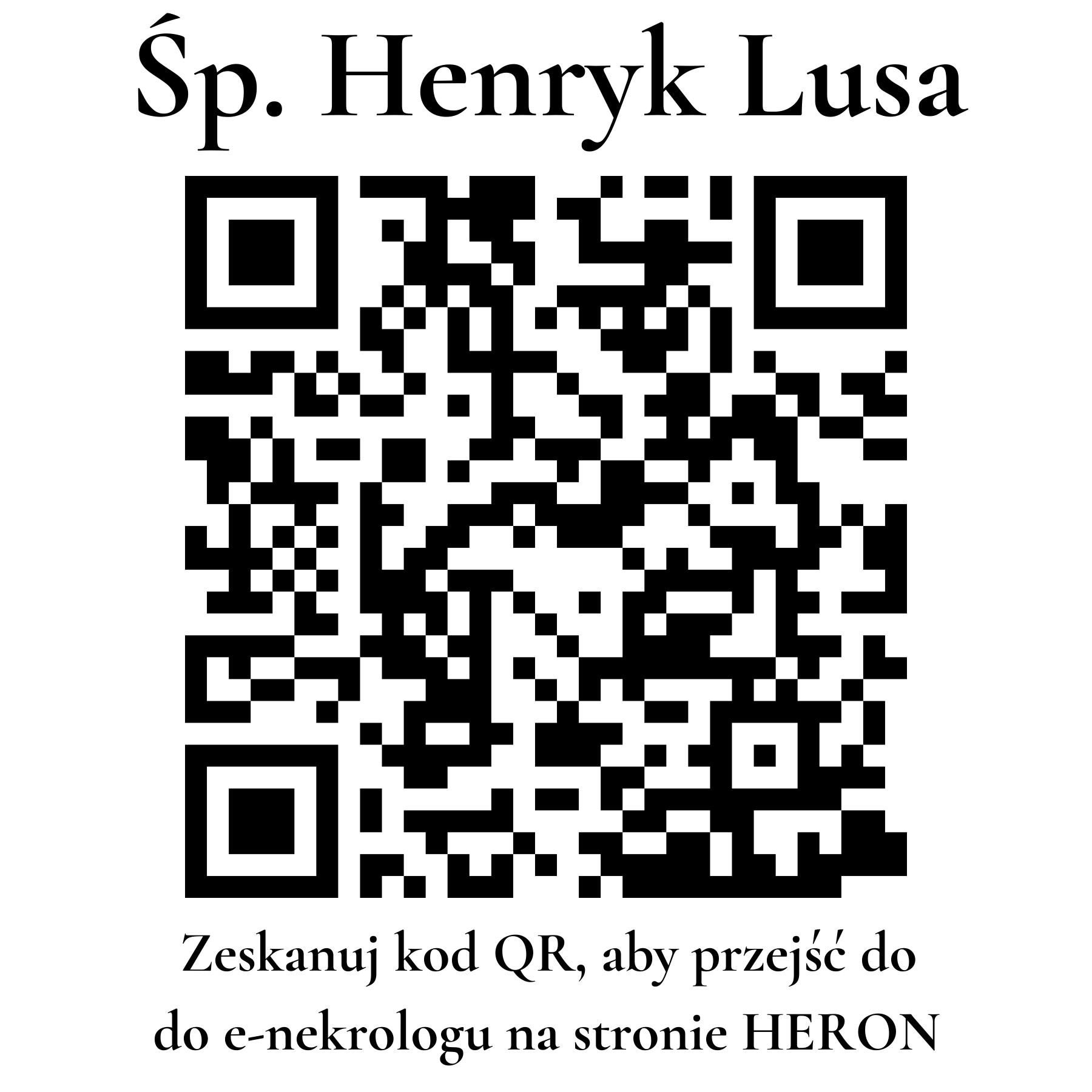 Kod QR do nekrologu Henryk Lusa Kod QR do nekrologu Henryk Lusa