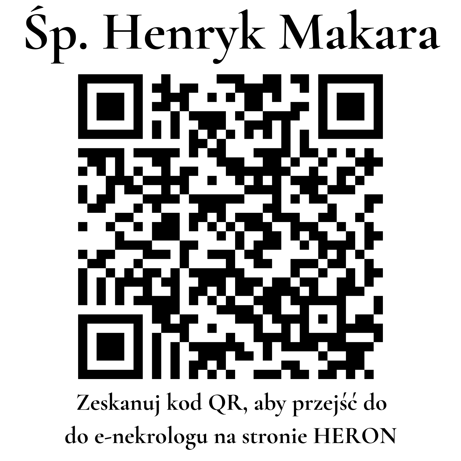 Kod QR do nekrologu Henryk Makara