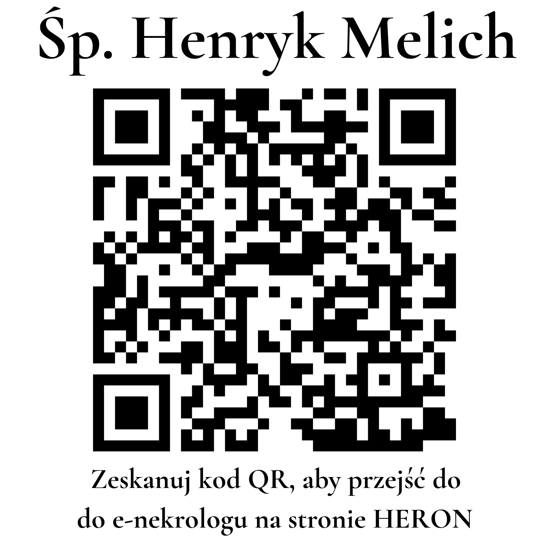 Kod QR do nekrologu Henryk Melich