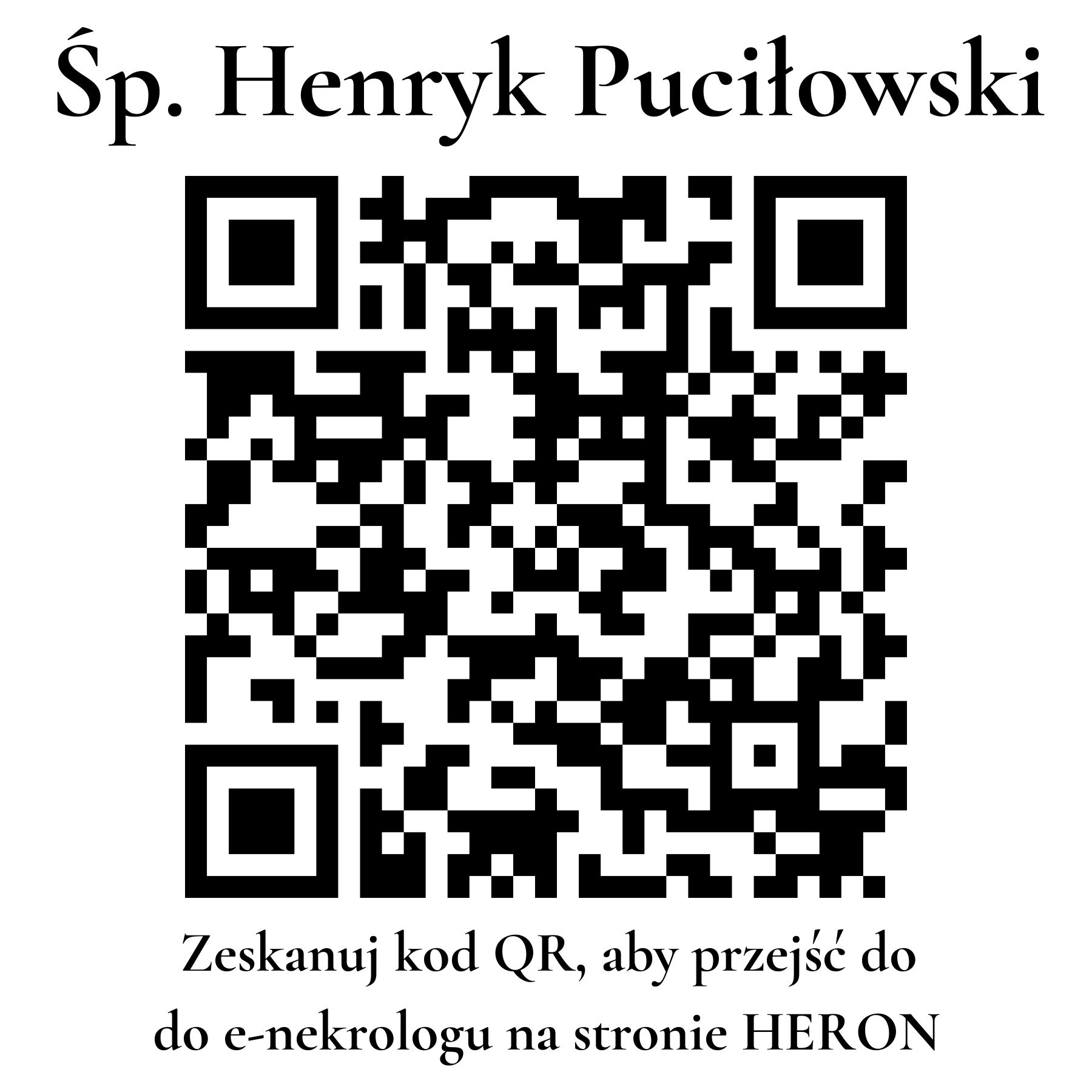 Kod QR do nekrologu Henryk Puciłowski