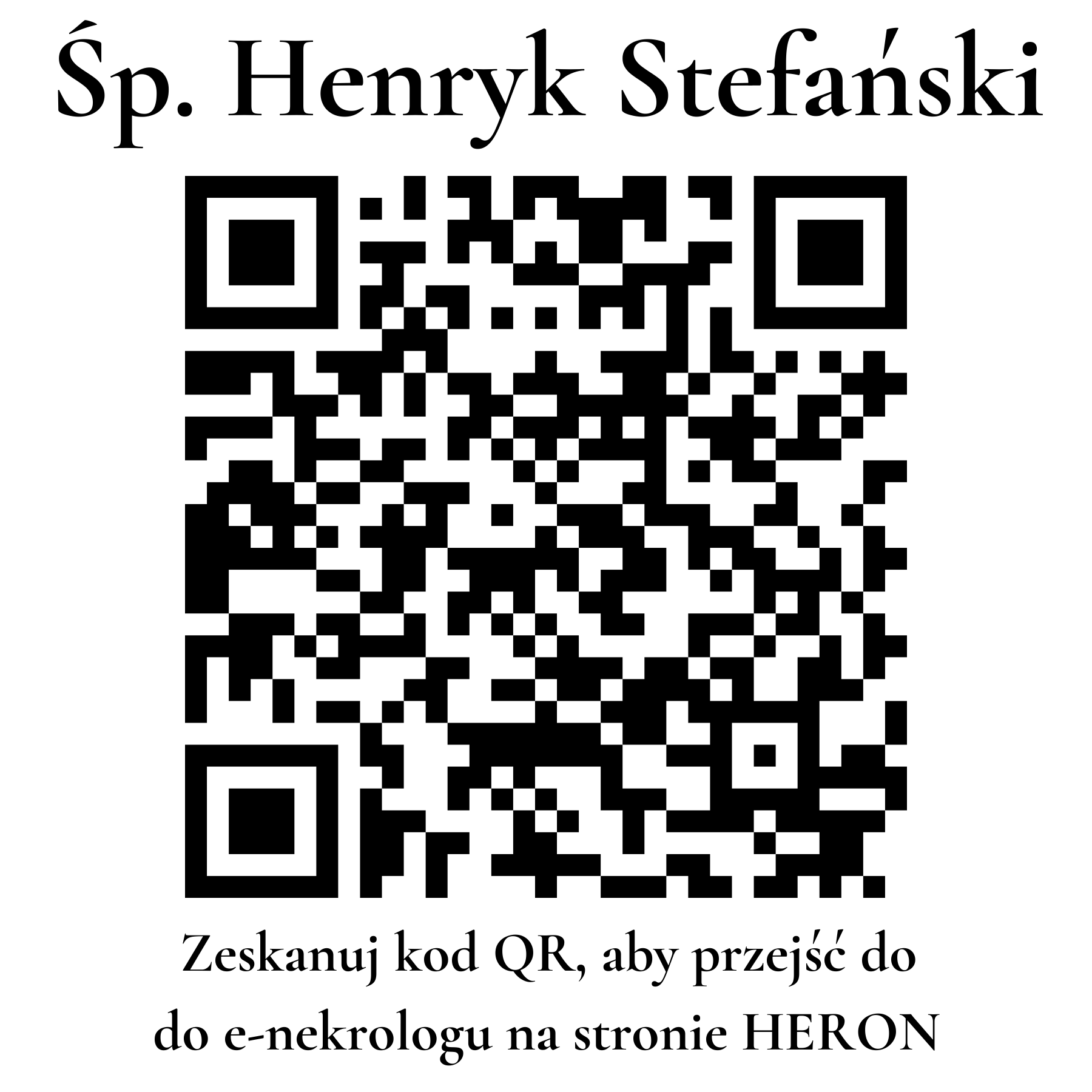 Kod QR do nekrologu Henryk Stefański