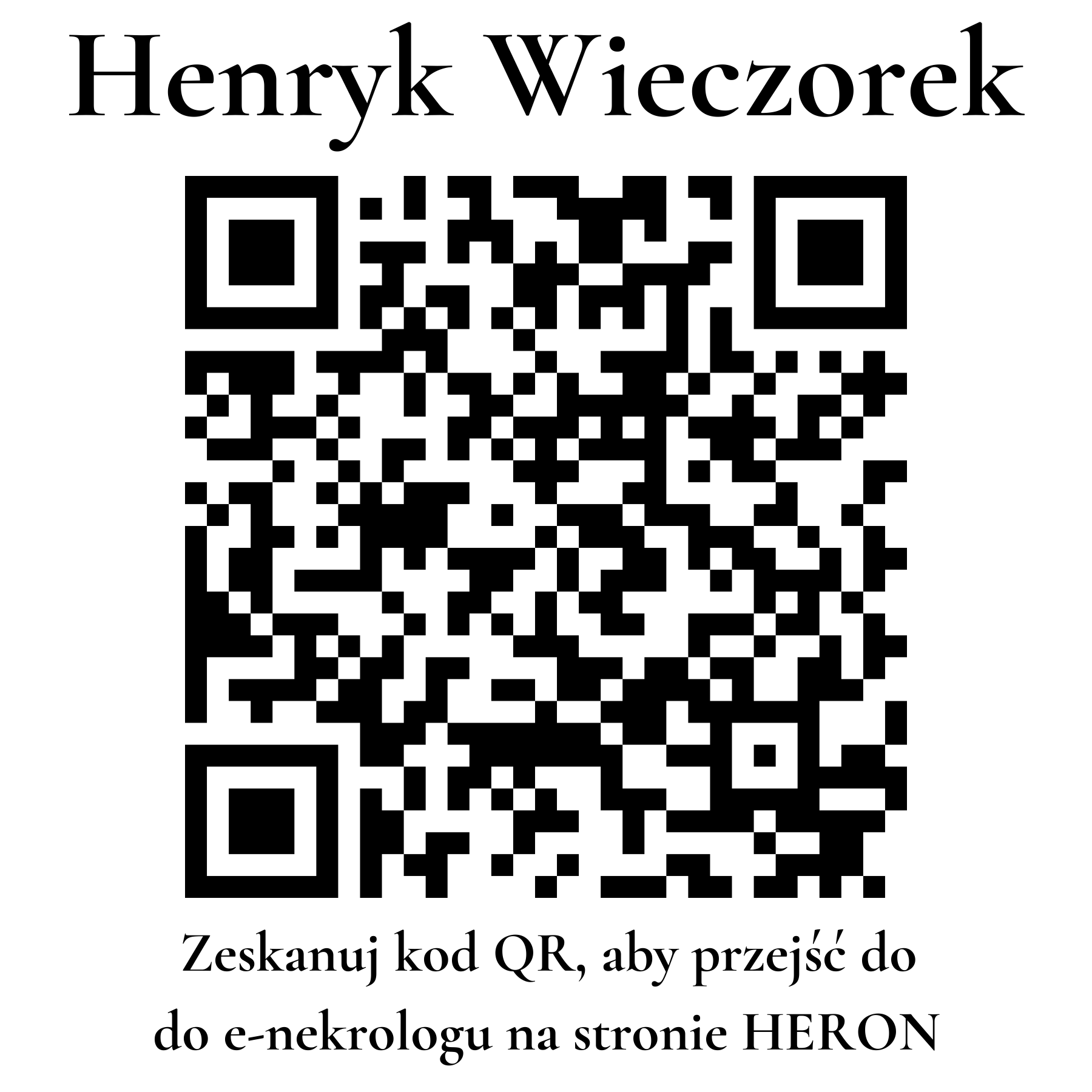 Kod QR do nekrologu Henryk Wieczorek