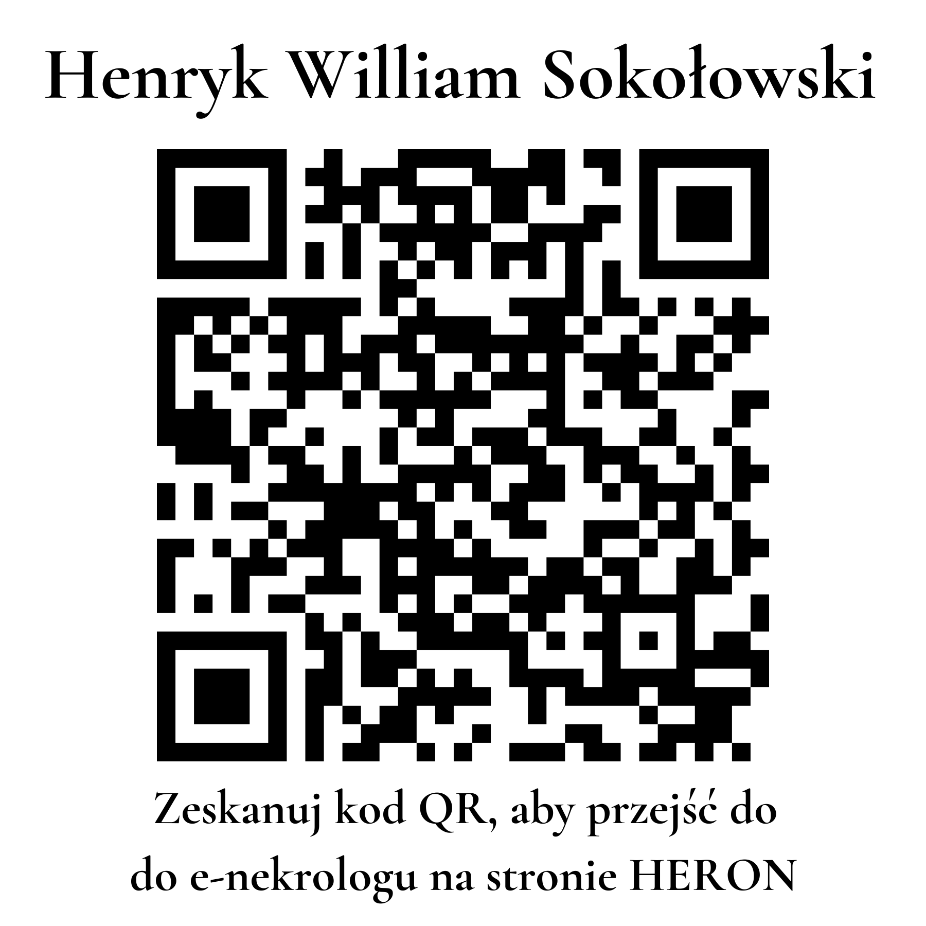 Kod QR do nekrologu Henryk William Sokołowski
