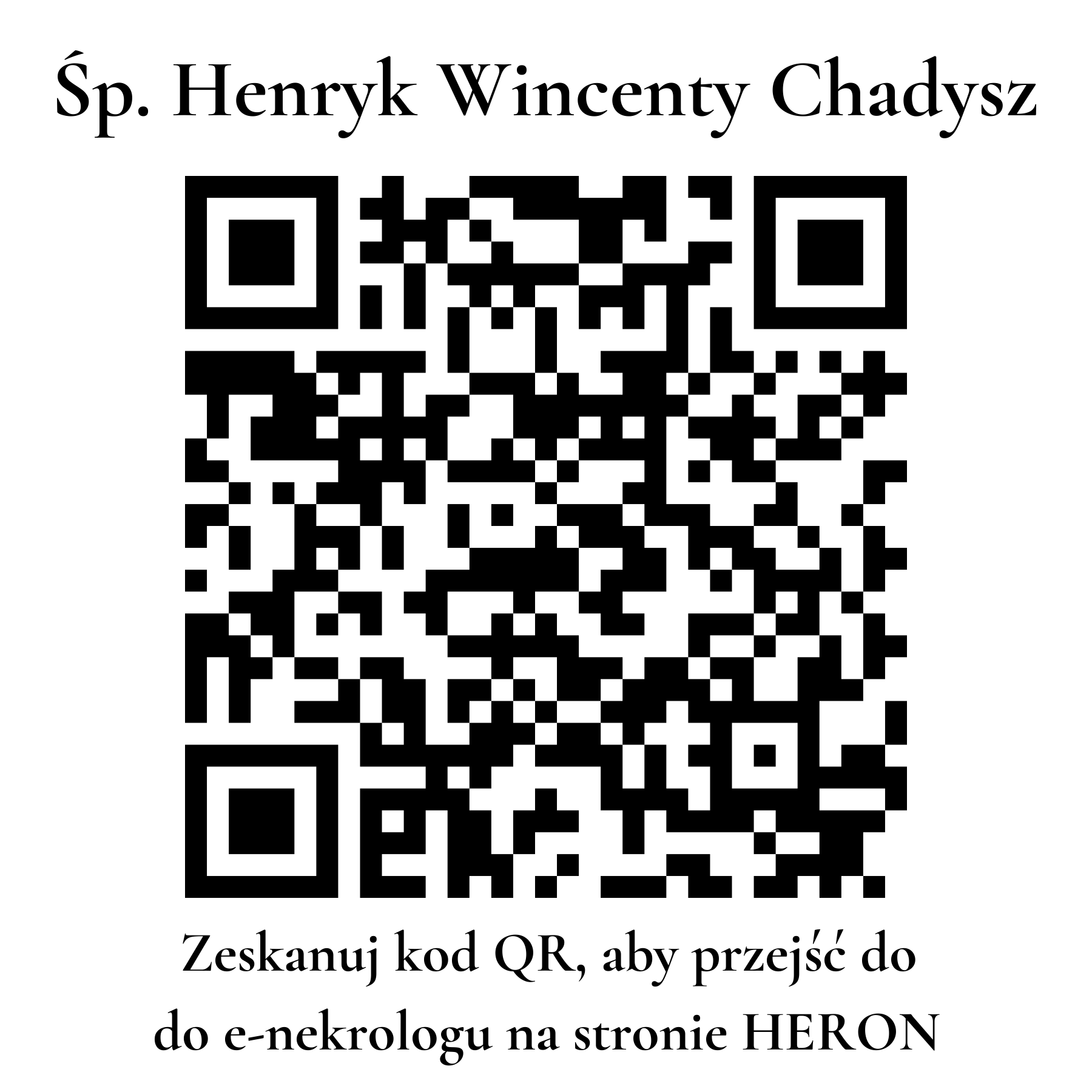 Kod QR do nekrologu Henryk Wincenty Chadysz