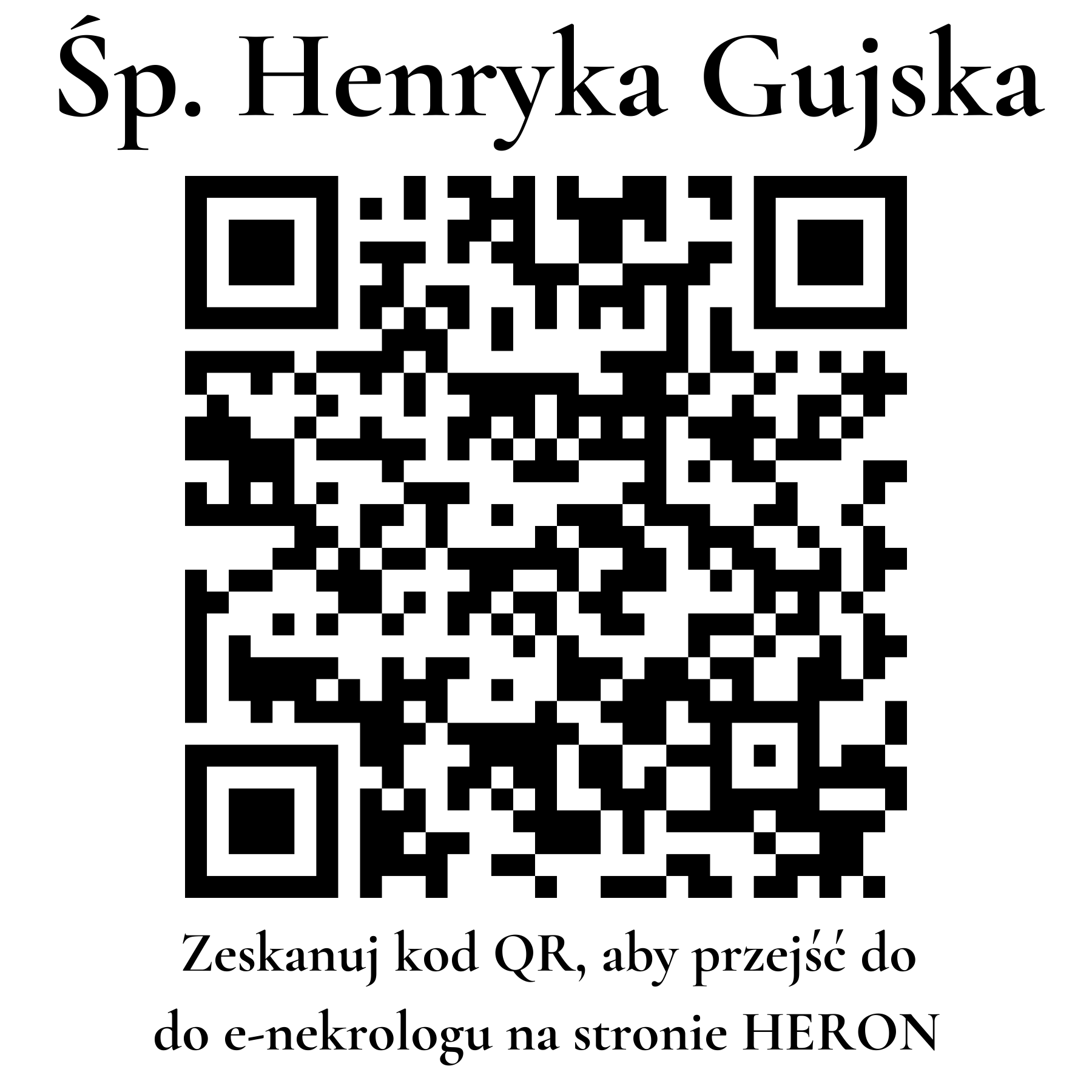 Kod QR do nekrologu Henryka Gujska Kod QR do nekrologu Henryka Gujska