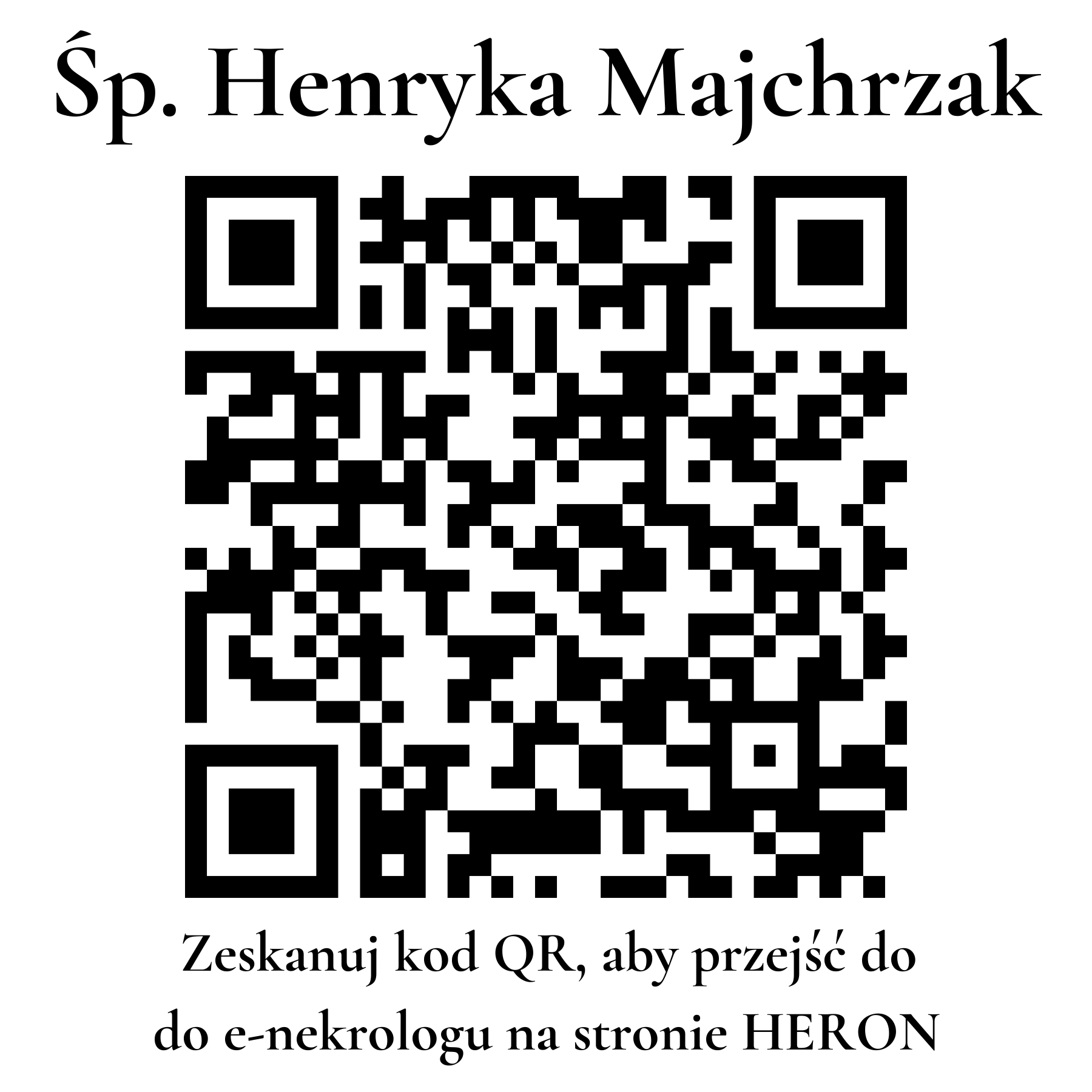 Kod QR do nekrologu Henryka Majchrzak Kod QR do nekrologu Henryka Majchrzak