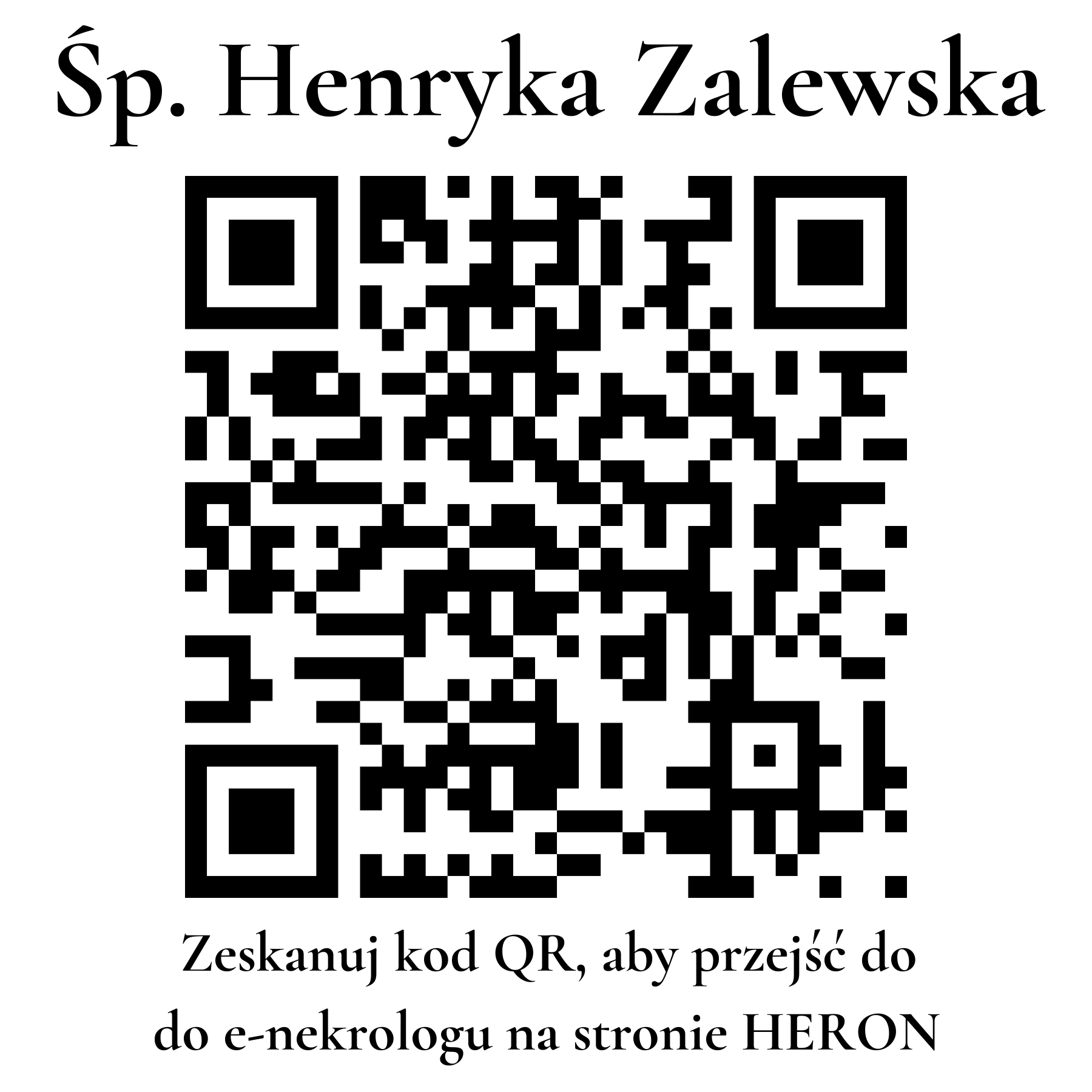 Kod QR do nekrologu Henryka Zalewska