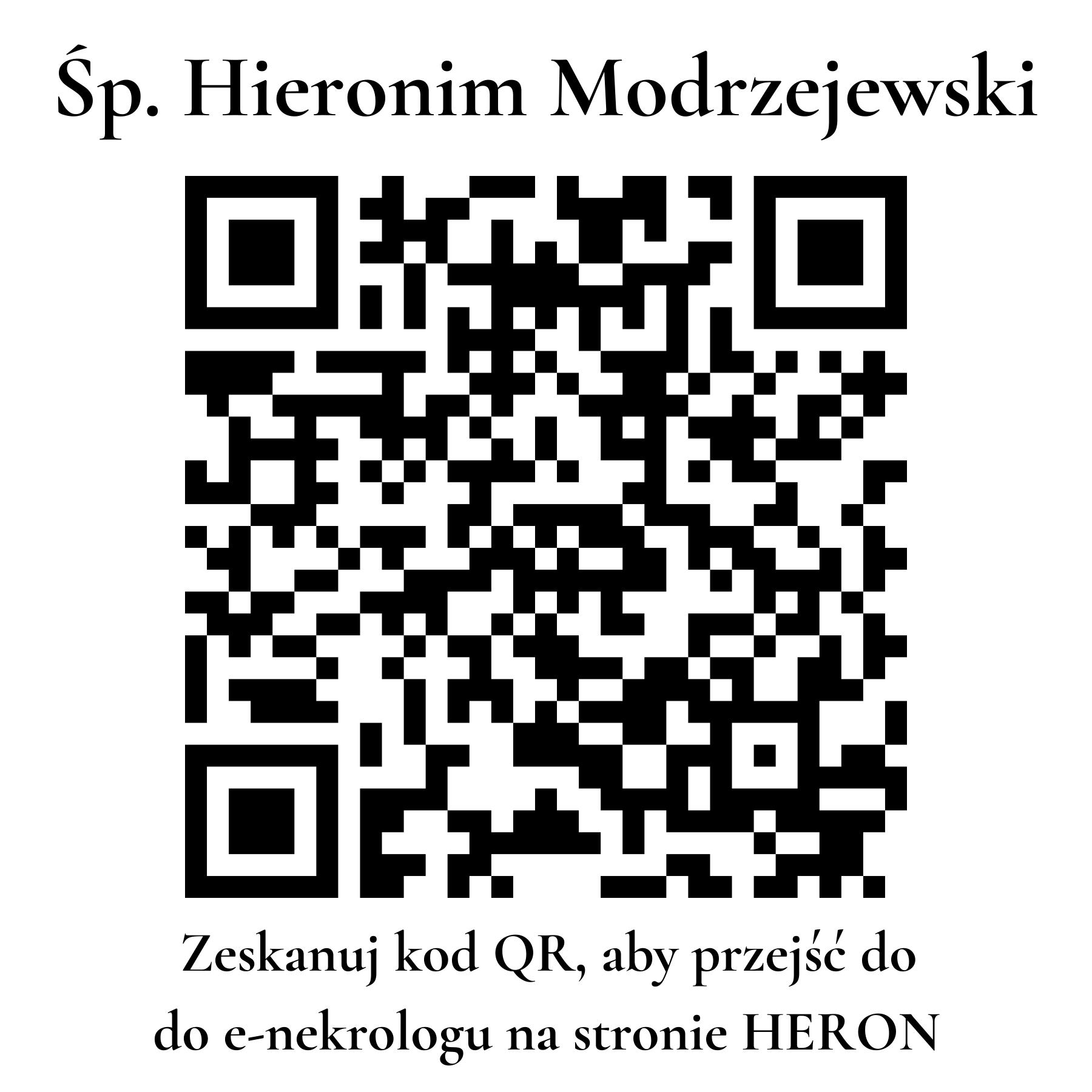 Kod QR do nekrologu Hieronim Modrzejewski