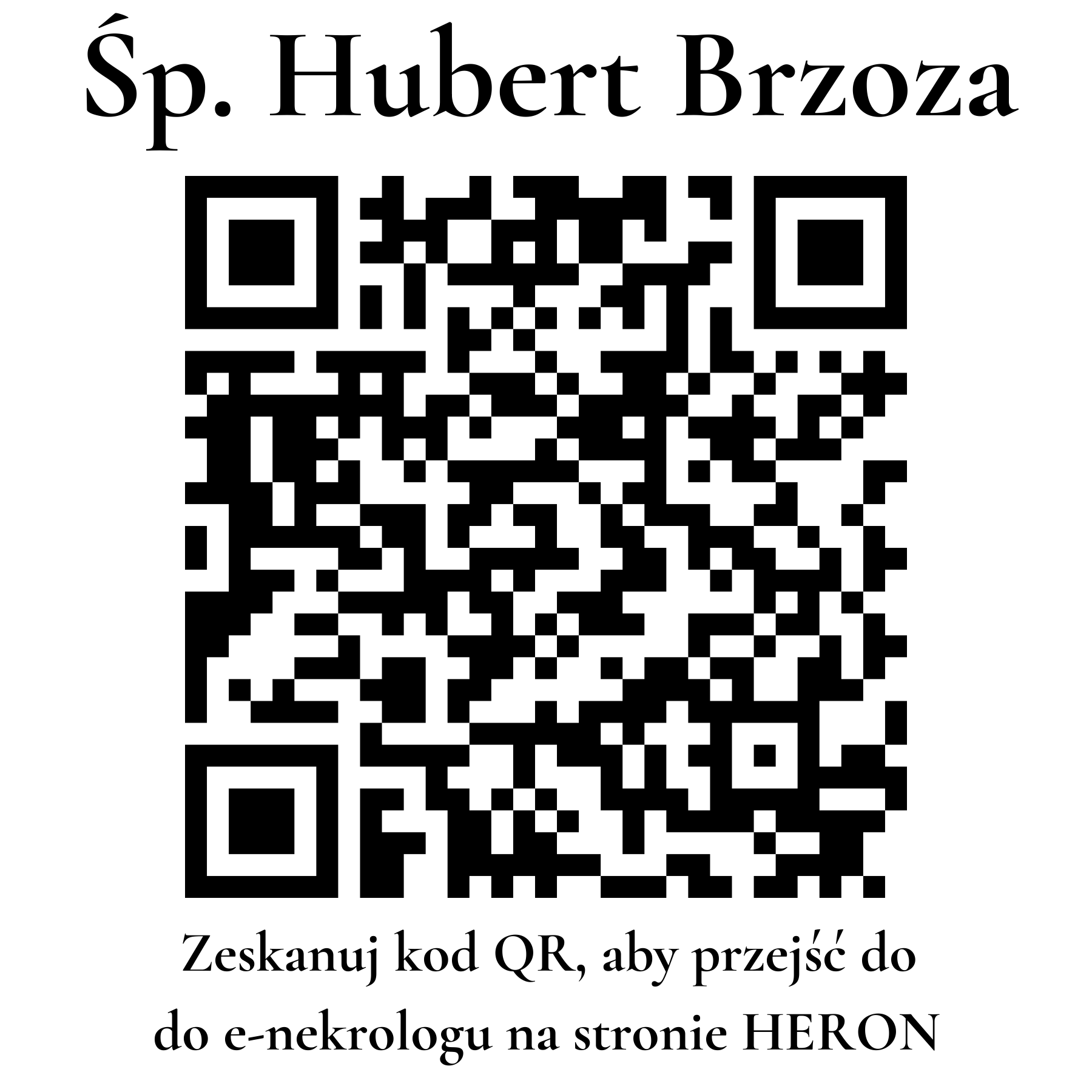 Kod QR do nekrologu Hubert Brzoza