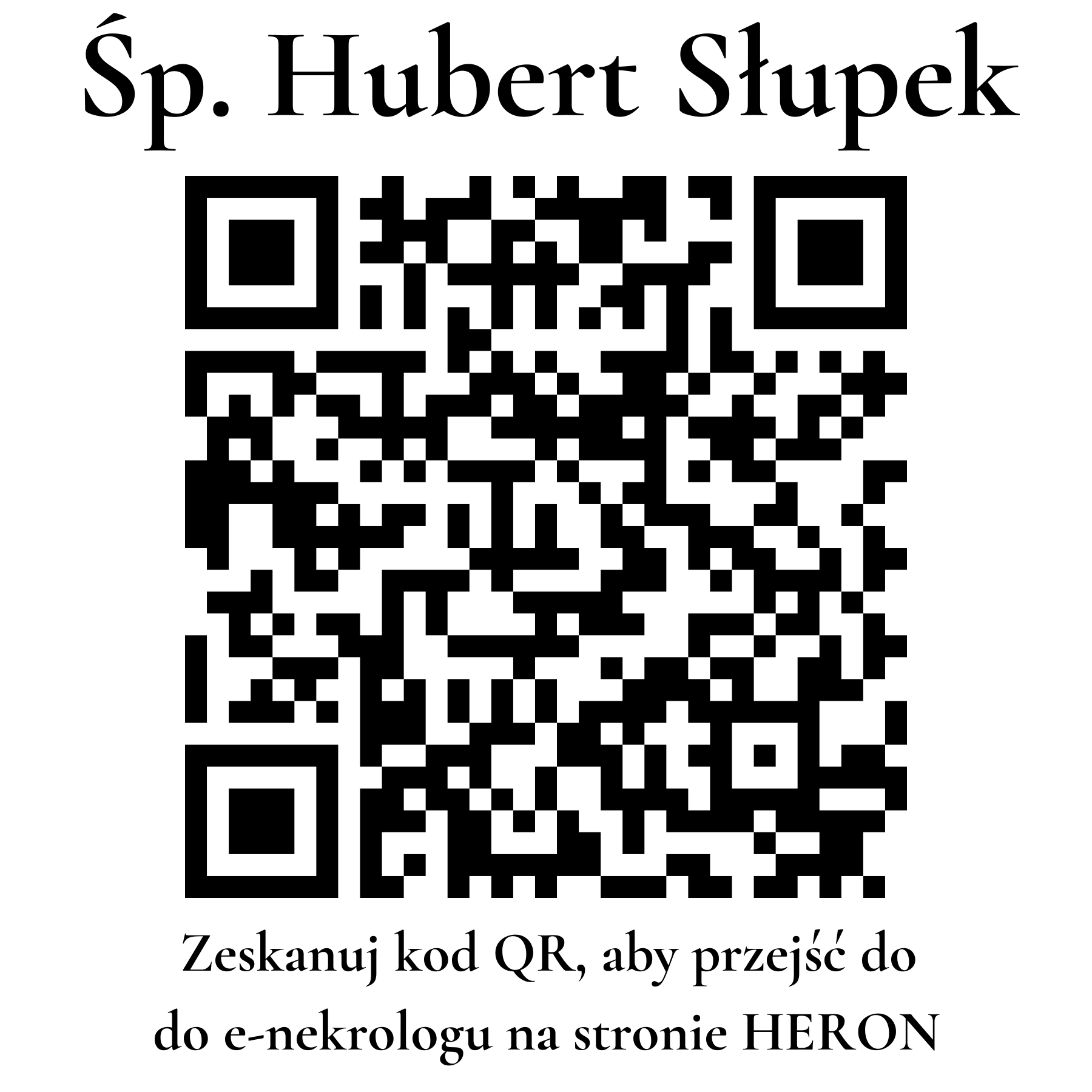 Kod QR do nekrologu Hubert Słupek