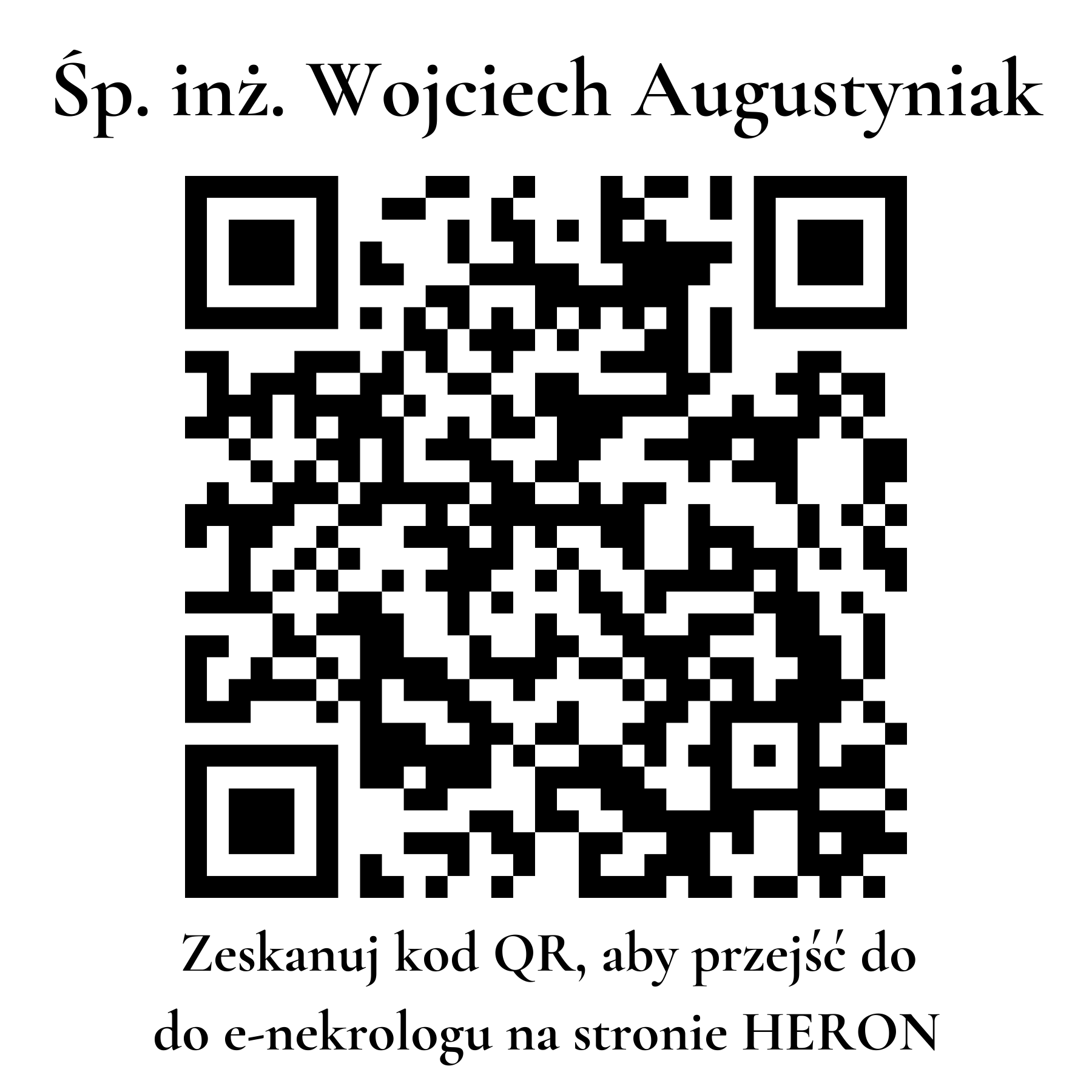 Kod QR do nekrologu inż. Wojciech Augustyniak