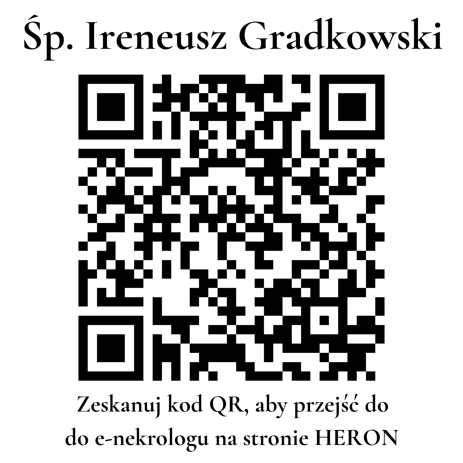 Kod QR do nekrologu Ireneusz Gradkowski