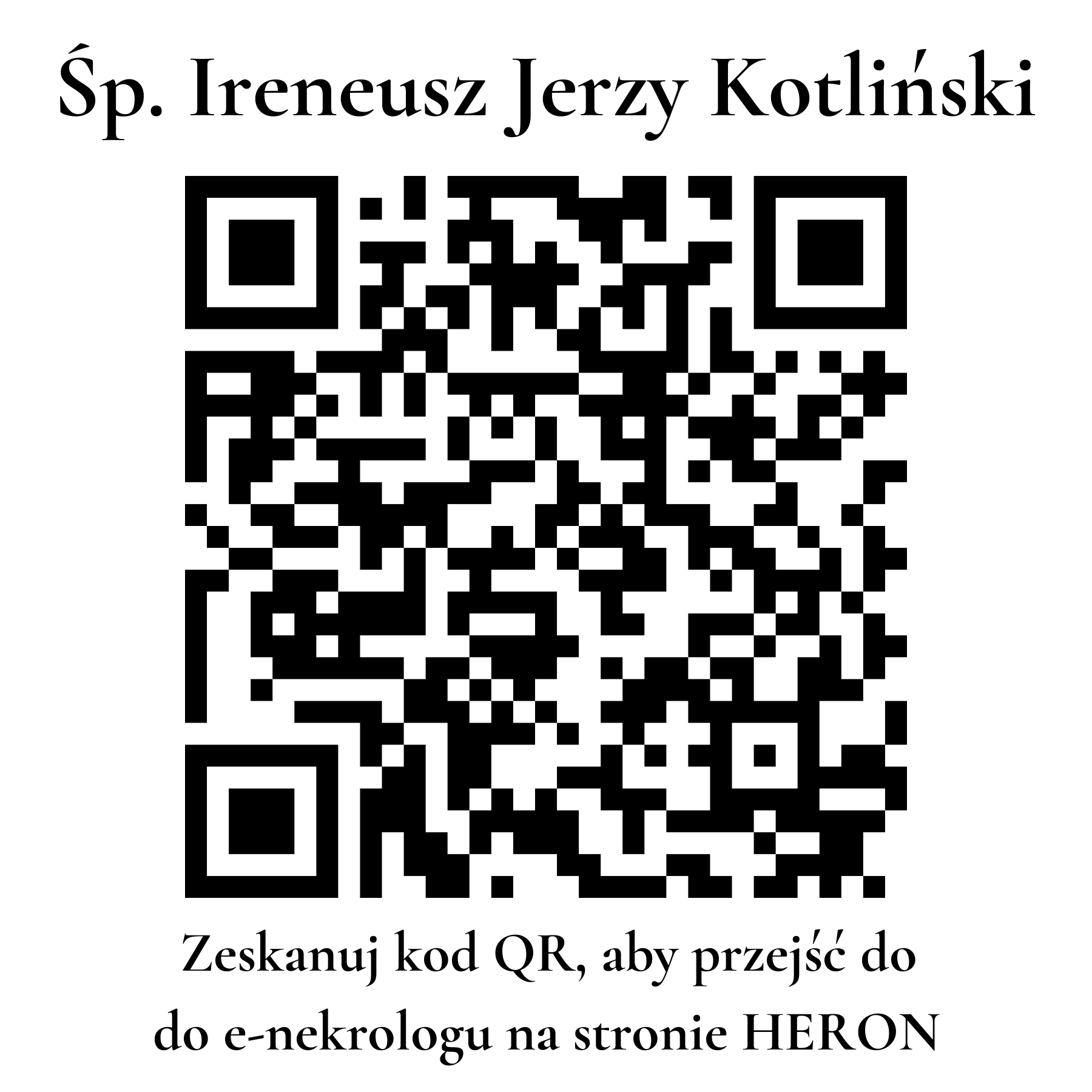 Kod QR do nekrologu Ireneusz Jerzy Kotliński