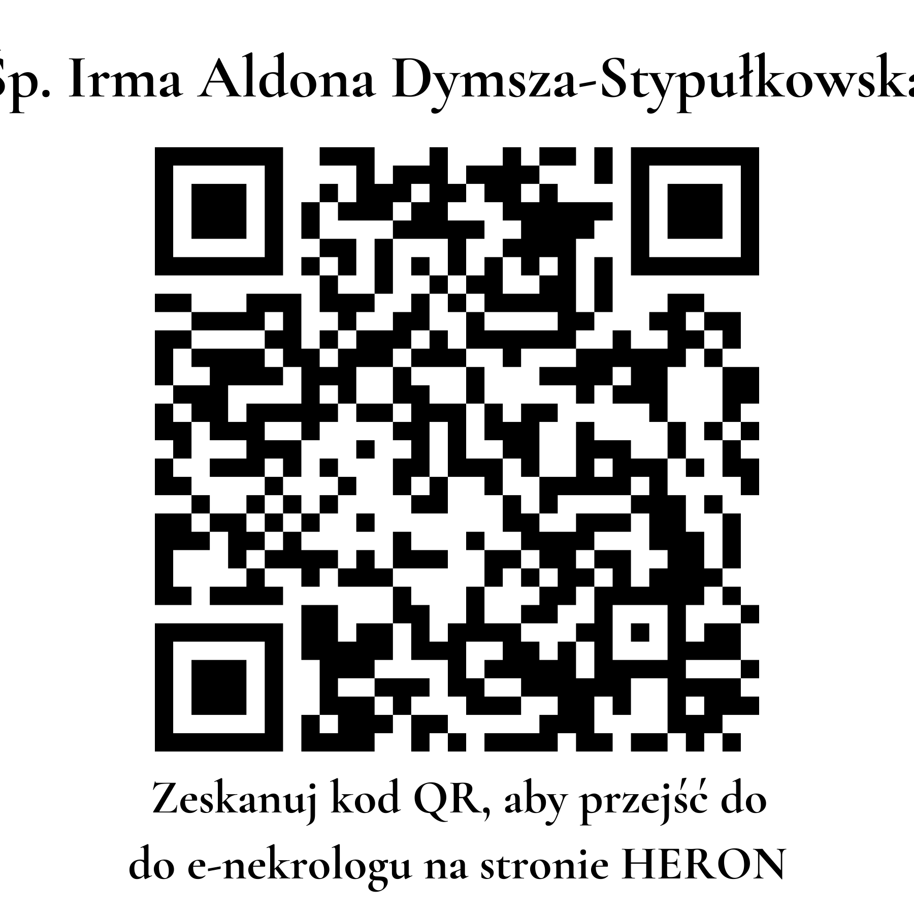 Kod QR do nekrologu Irma Aldona Dymsza-Stypułkowska