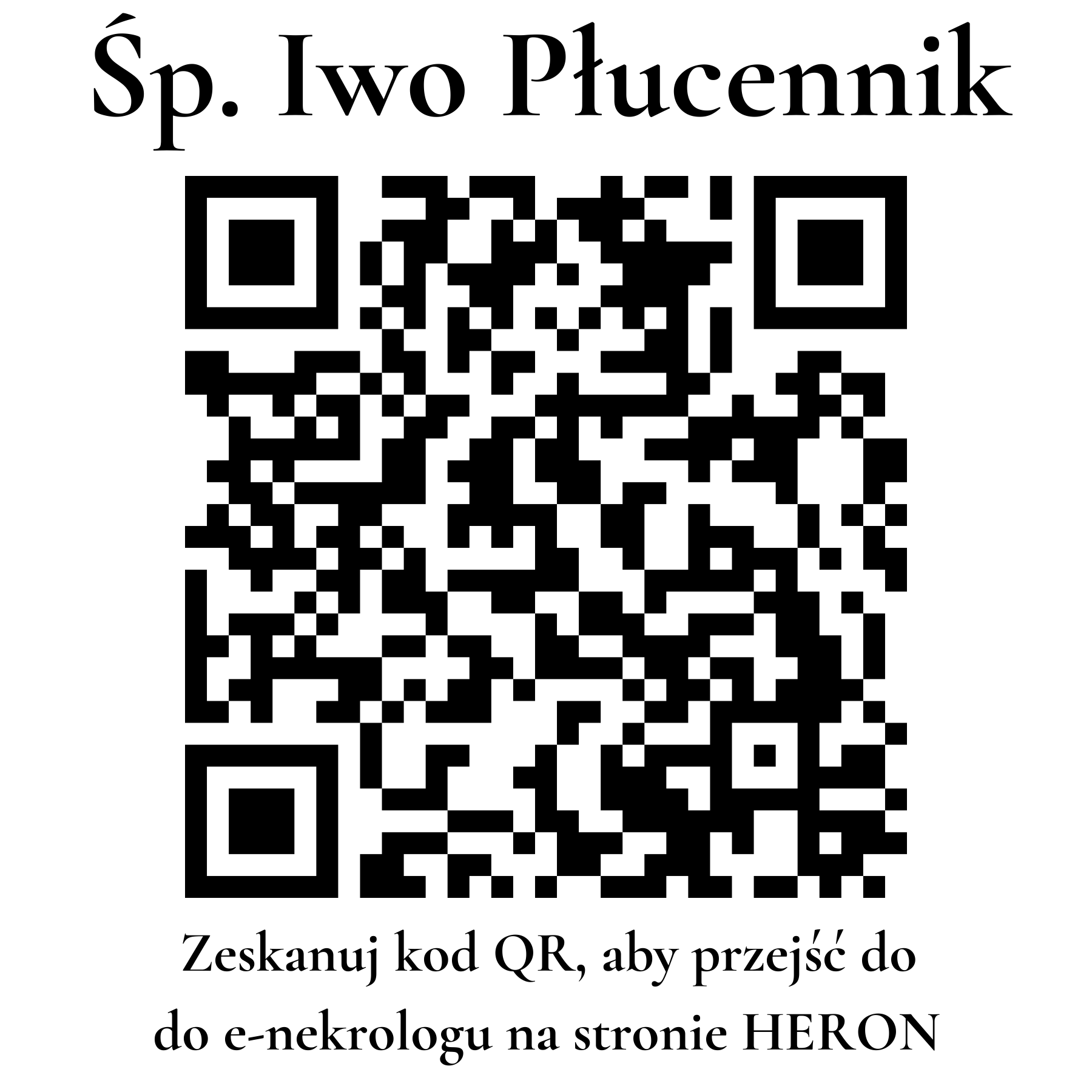 Kod QR do nekrologu Iwo Płucennik Kod QR do nekrologu Iwo Płucennik