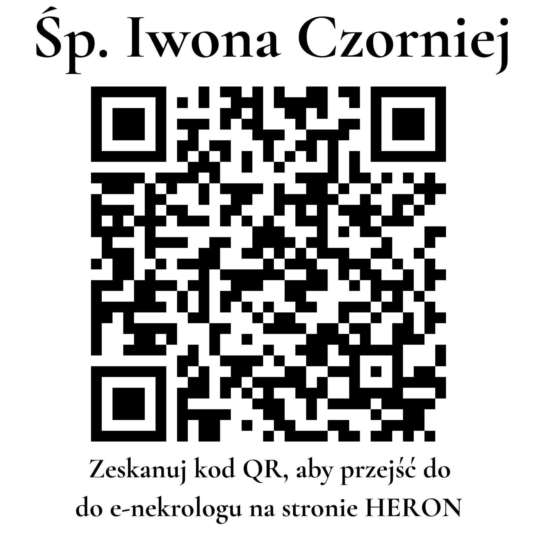 Kod QR do nekrologu Iwona Czorniej