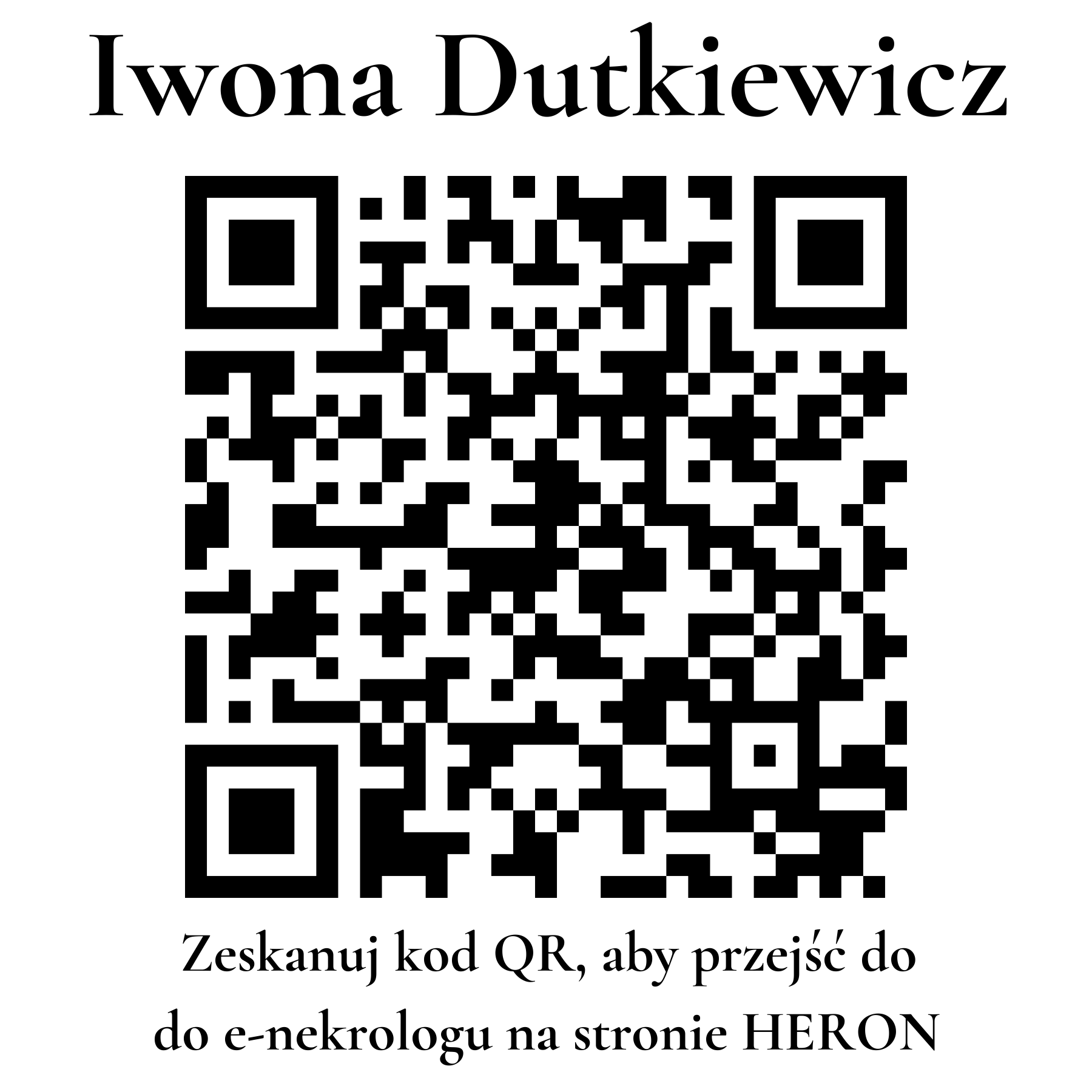 Kod QR do nekrologu Iwona Dutkiewicz