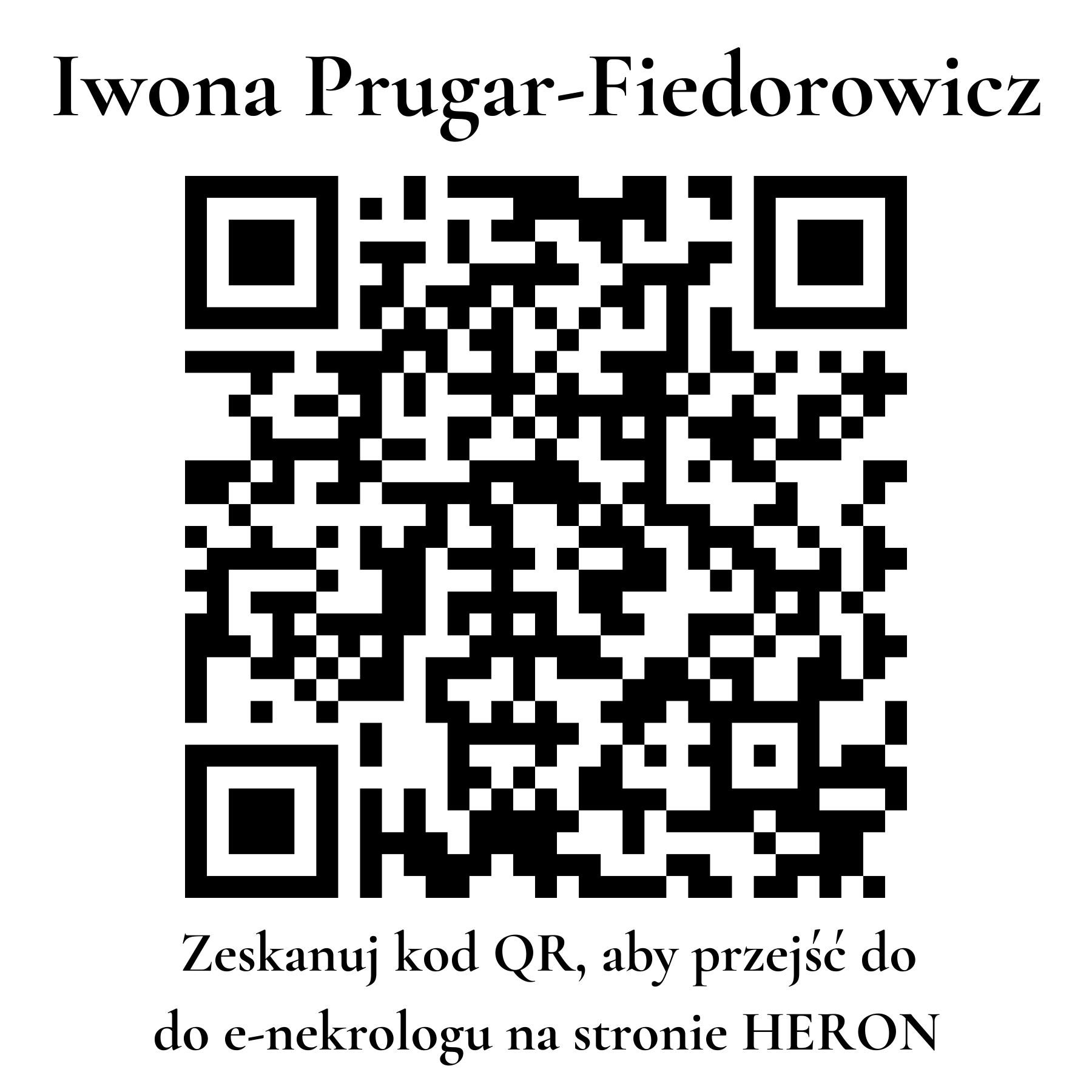 Kod QR do nekrologu Iwona Prugar-Fiedorowicz