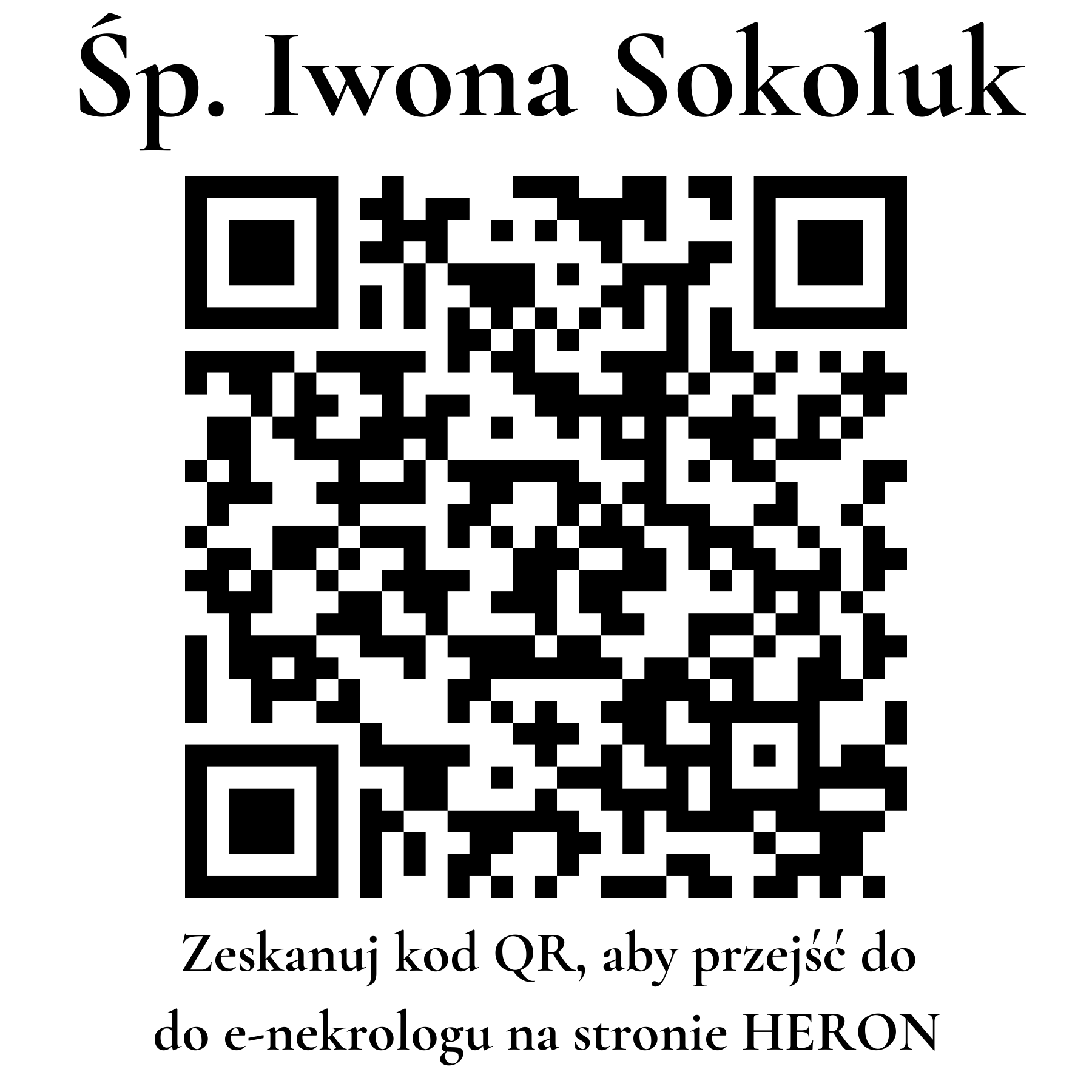 Kod QR do nekrologu Iwona Sokoluk Kod QR do nekrologu Iwona Sokoluk