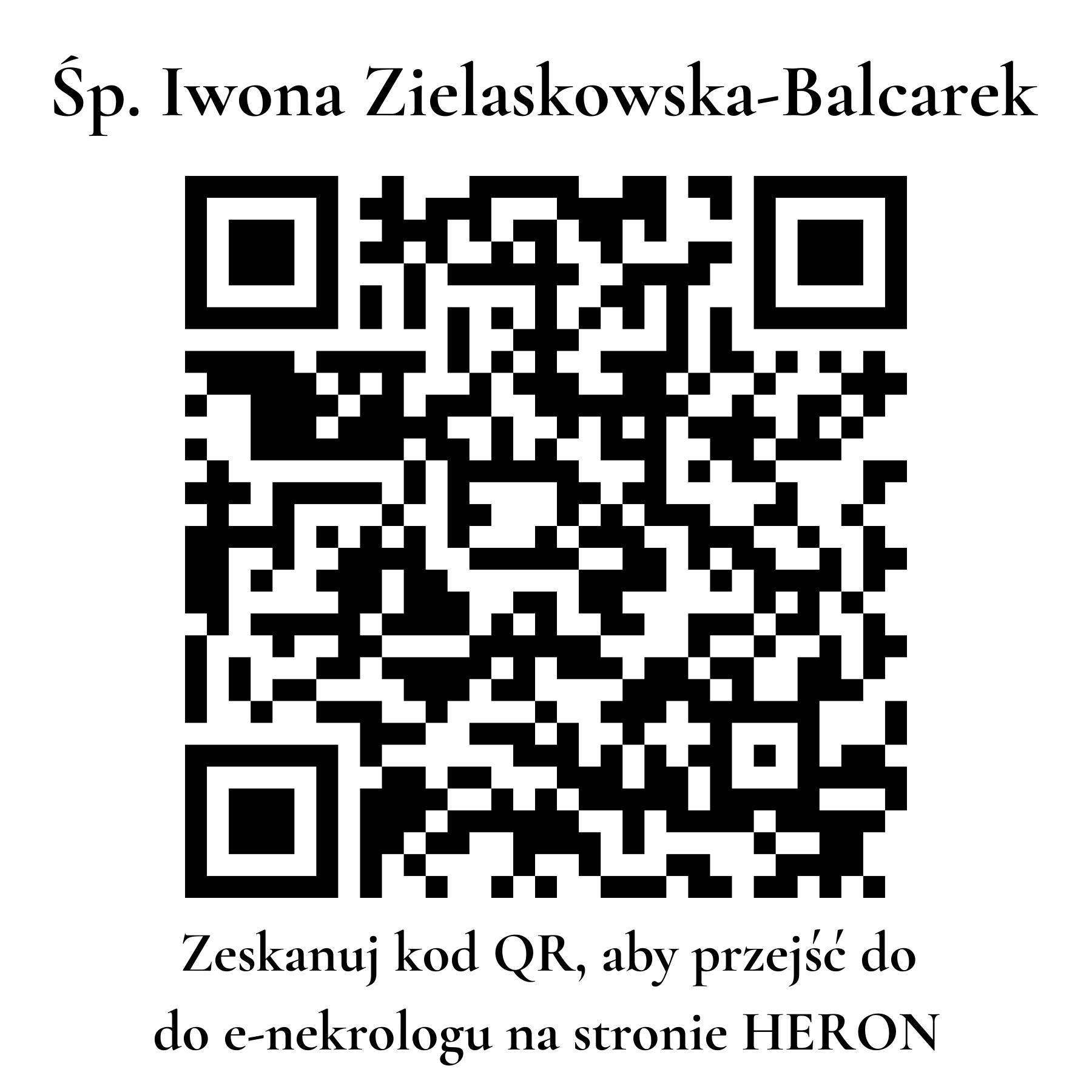 Kod QR do nekrologu Iwona Zielaskowska-Balcarek