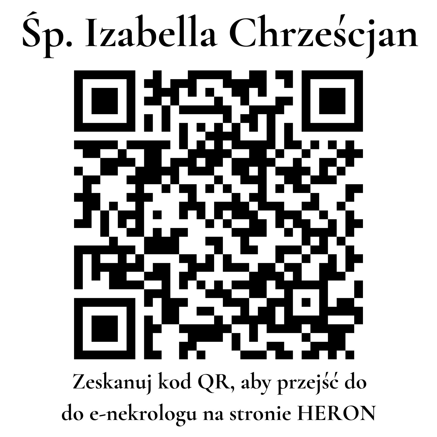 Kod QR do nekrologu Izabella Chrześcjan