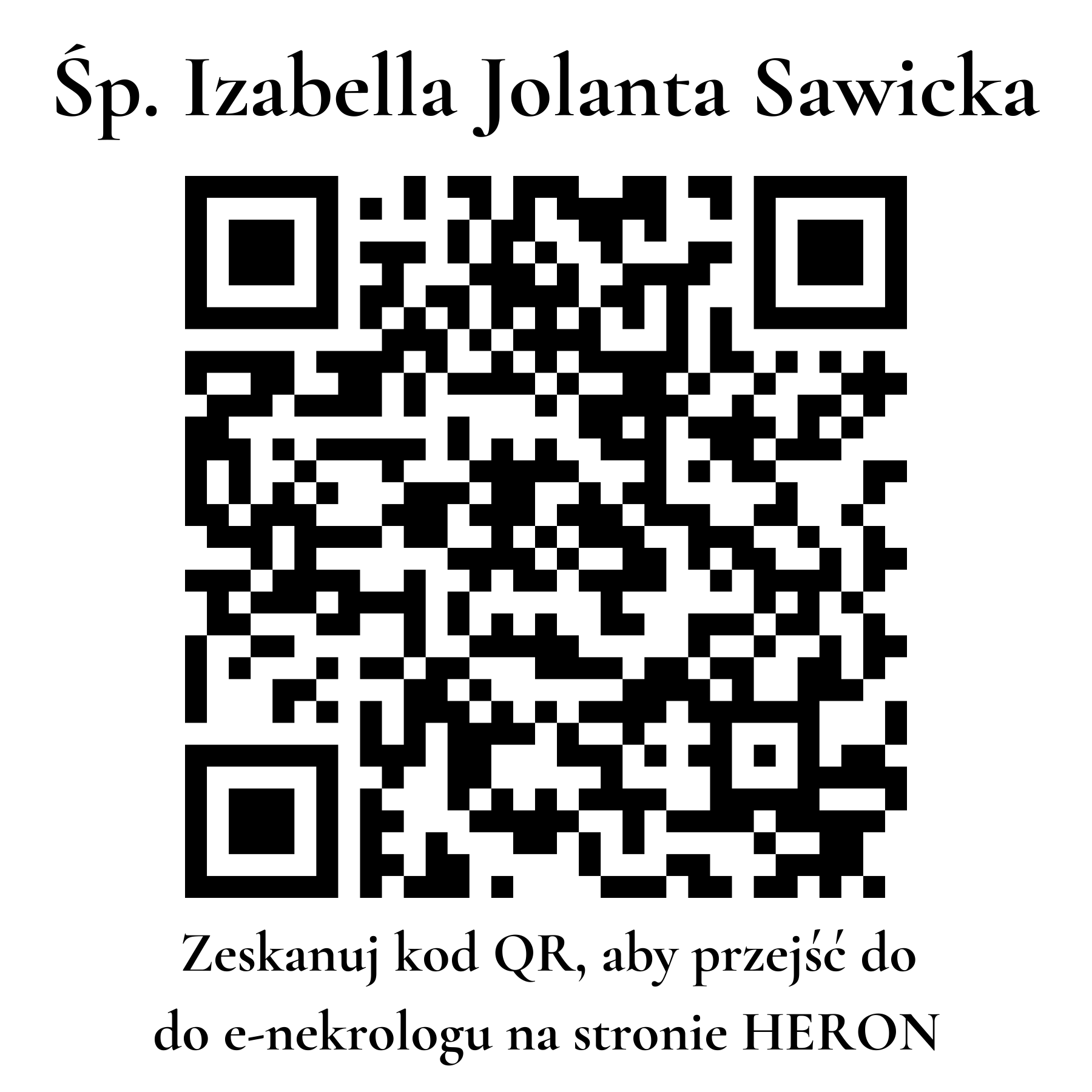 Kod QR do nekrologu Izabella Jolanta Sawicka