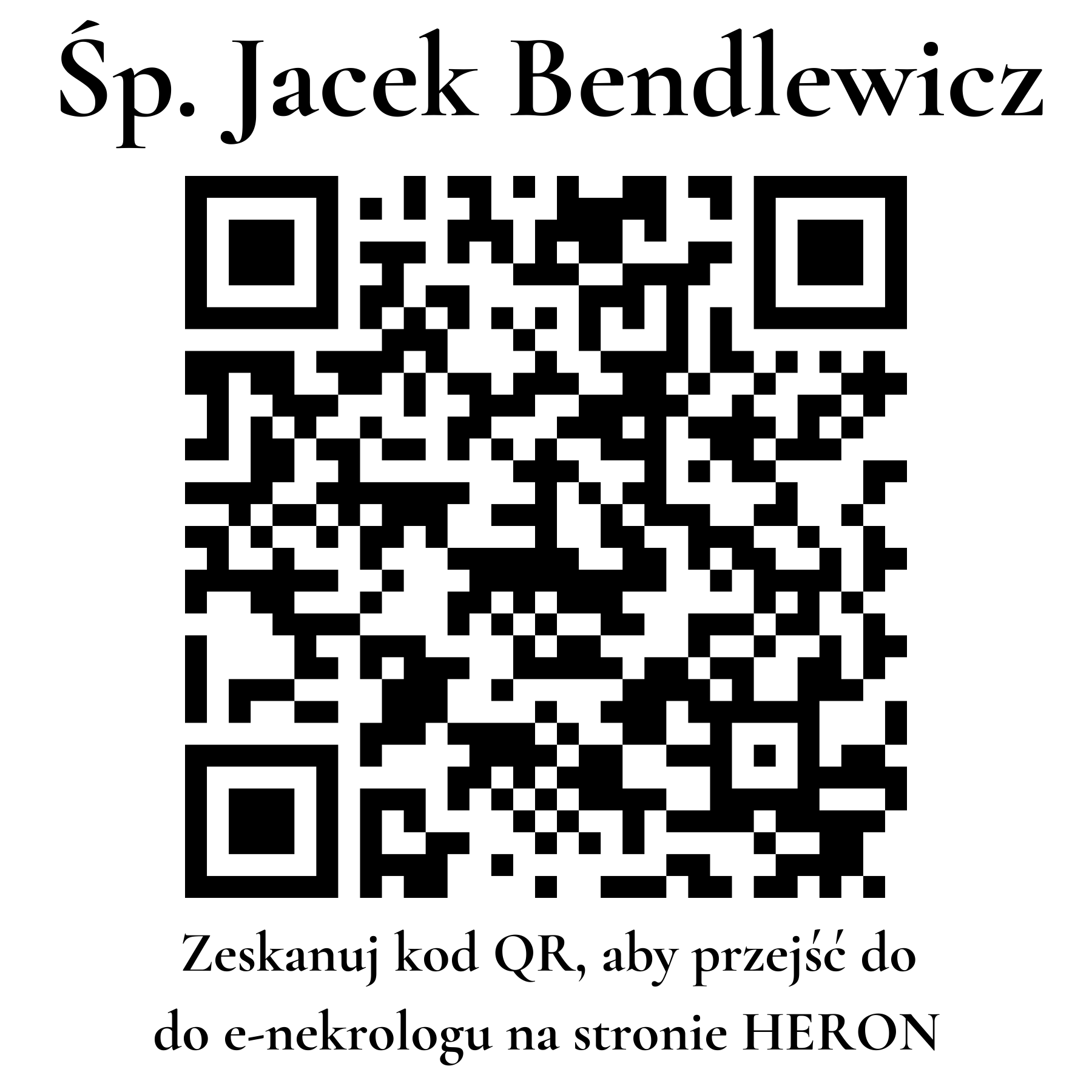 Kod QR do nekrologu Jacek Bendlewicz
