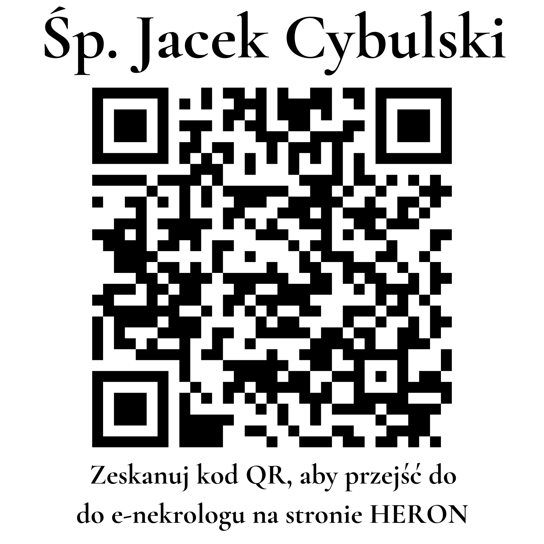 Kod QR do nekrologu Jacek Cybulski