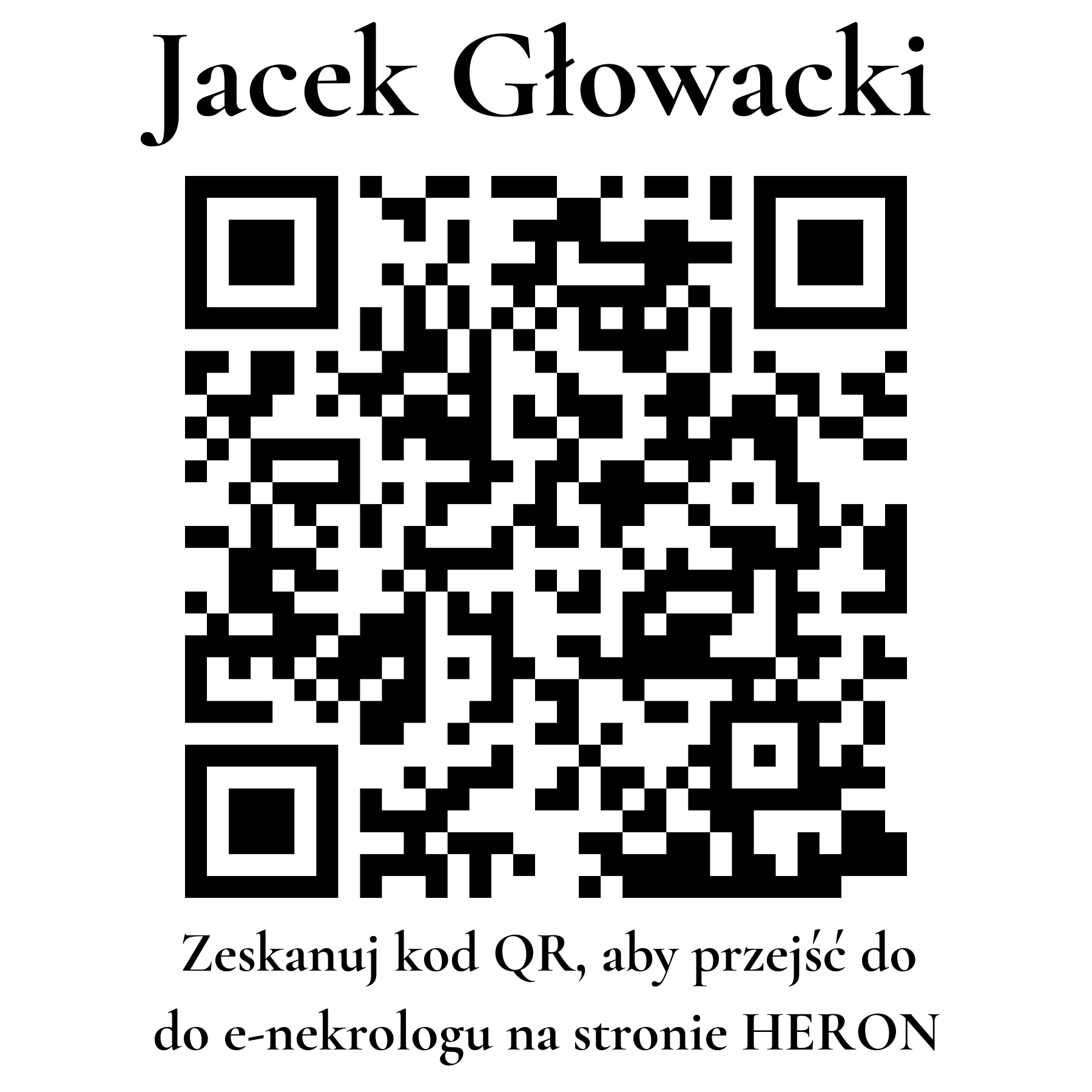 Kod QR do nekrologu Jacek Głowacki