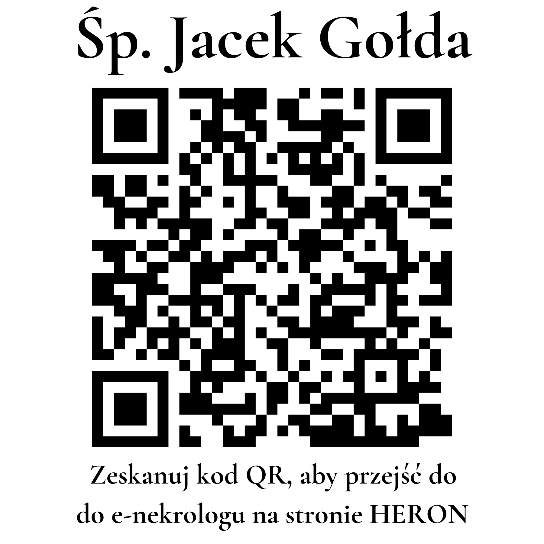 Kod QR do nekrologu Jacek Gołda