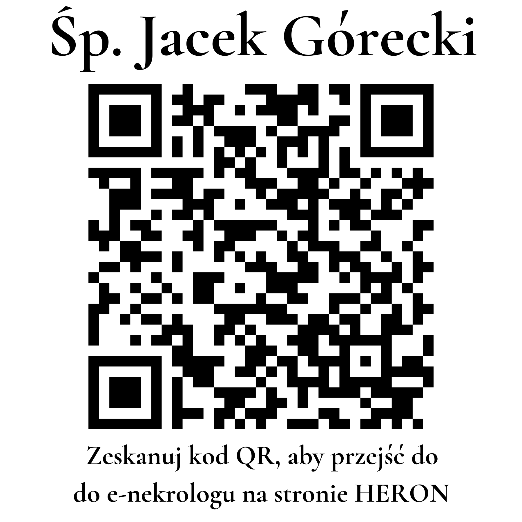 Kod QR do nekrologu Jacek Górecki