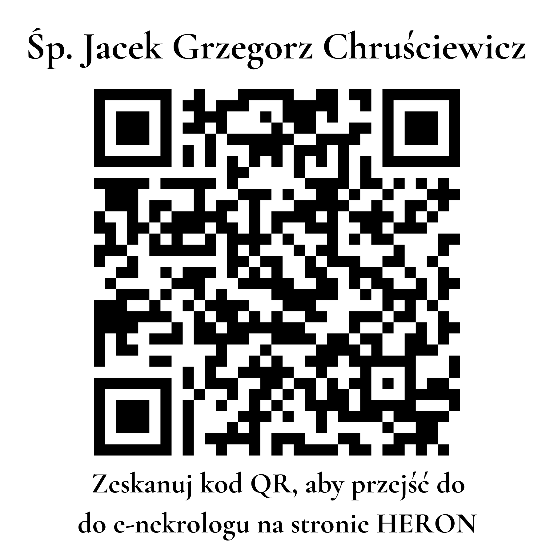 Kod QR do nekrologu Jacek Grzegorz Chruściewicz