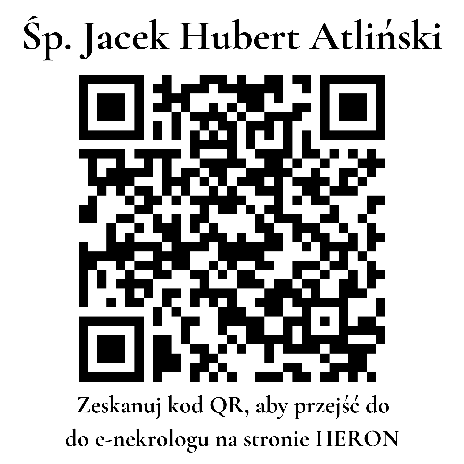 Kod QR do nekrologu Jacek Hubert Atliński