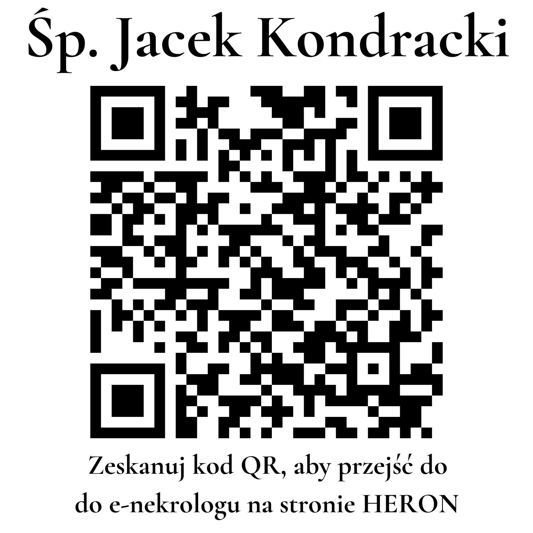 Kod QR do nekrologu Jacek Kondracki Kod QR do nekrologu Jacek Kondracki